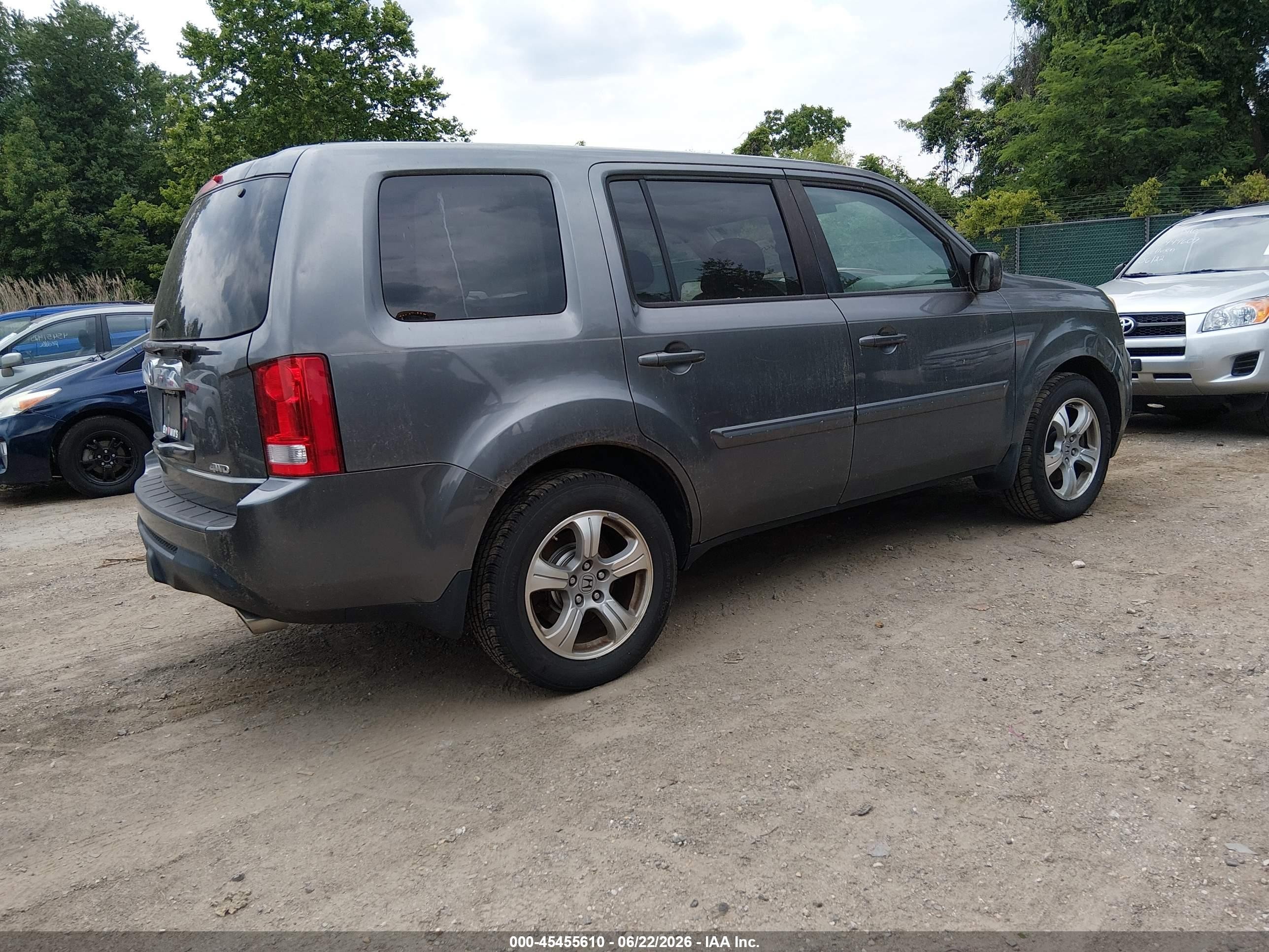 2013 Honda Pilot Ex-l Gray vin: 5FNYF4H57DB072703