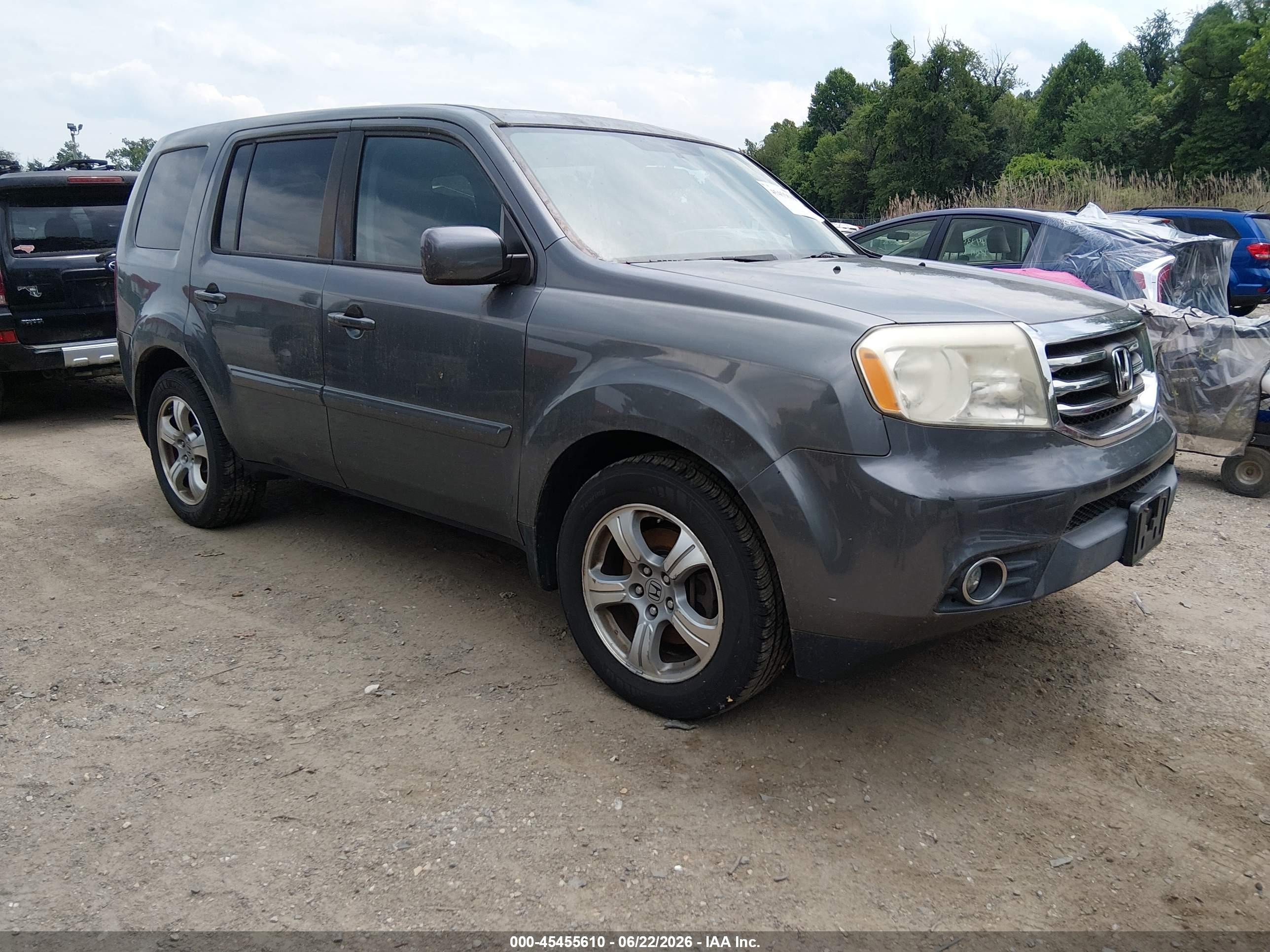2013 Honda Pilot Ex-l Gray vin: 5FNYF4H57DB072703
