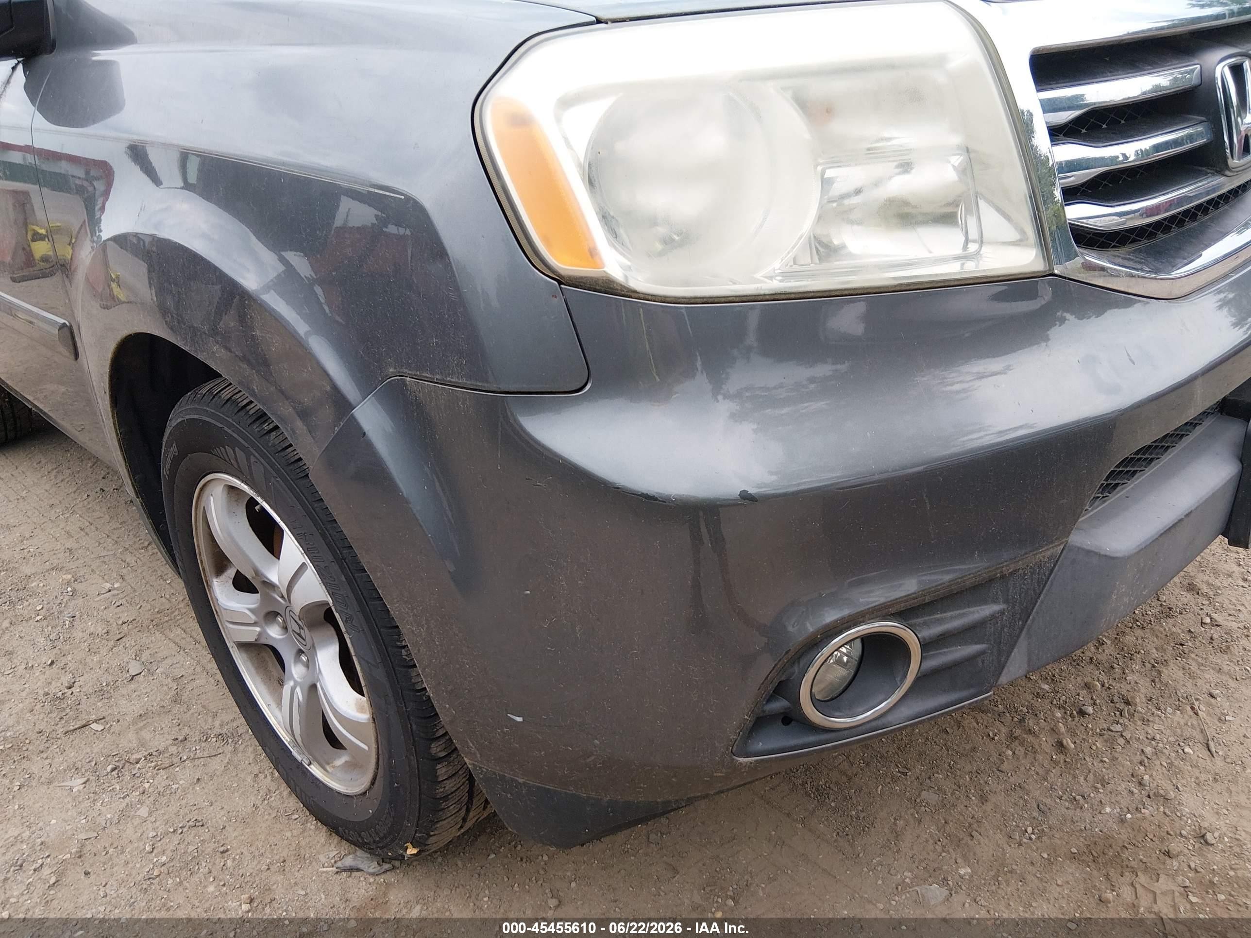 2013 Honda Pilot Ex-l Gray vin: 5FNYF4H57DB072703