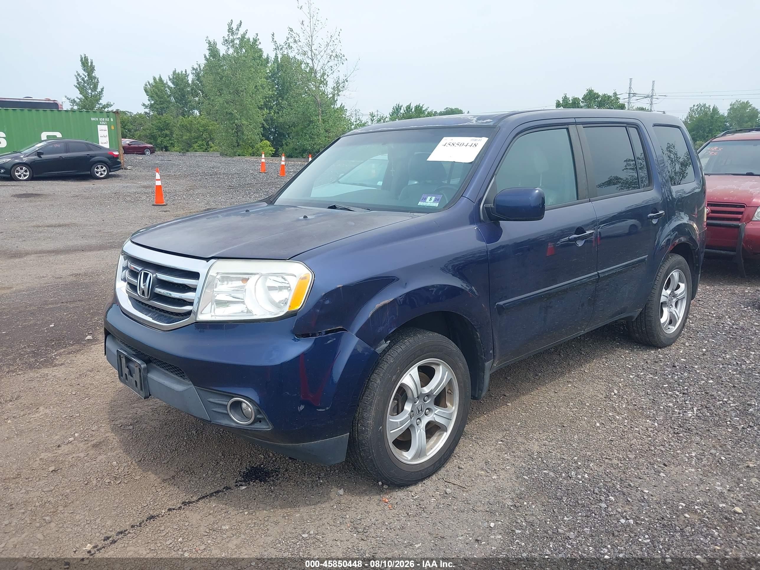 2013 Honda Pilot Ex-l Blue vin: 5FNYF4H57DB079246