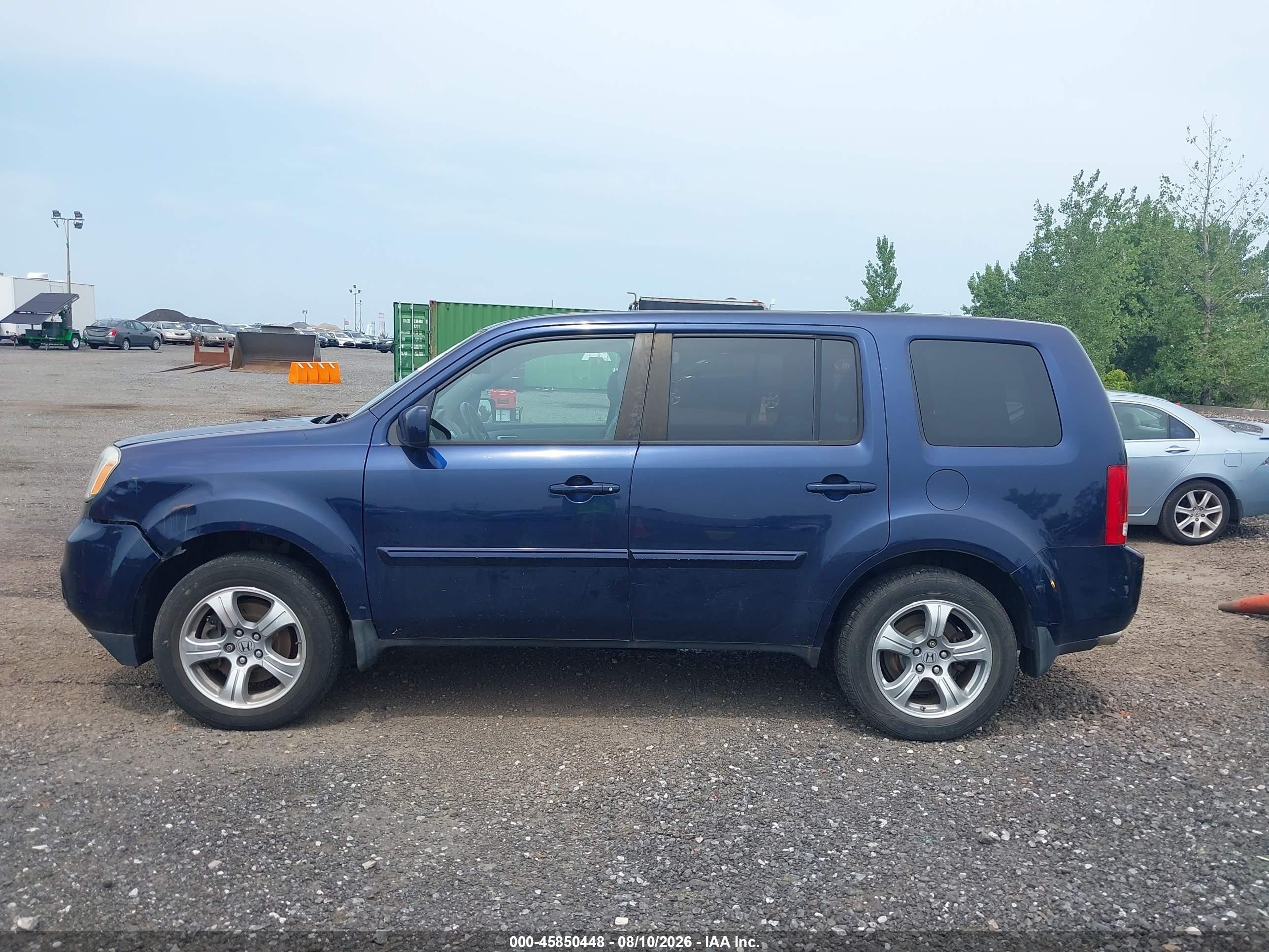 2013 Honda Pilot Ex-l Blue vin: 5FNYF4H57DB079246