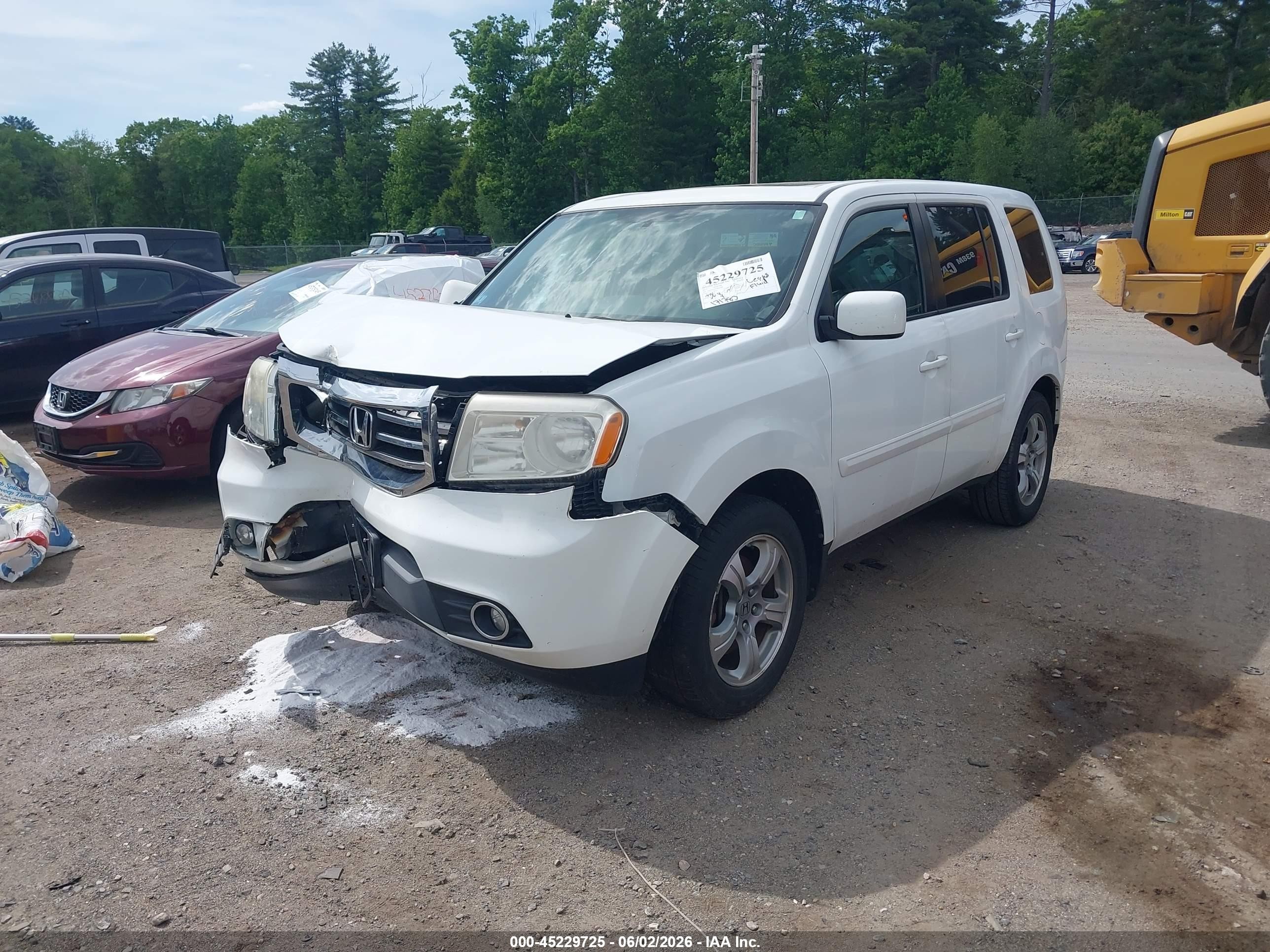 2013 Honda Pilot Ex-l White vin: 5FNYF4H57DB080980