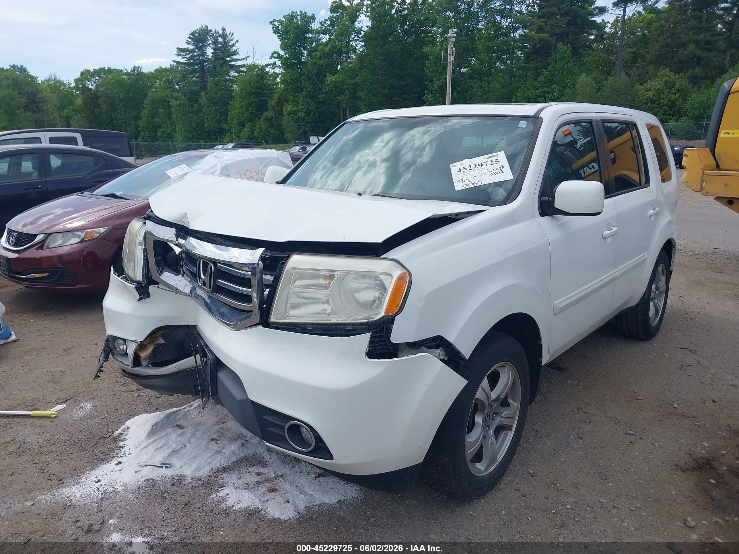2013 Honda Pilot Ex-l White vin: 5FNYF4H57DB080980
