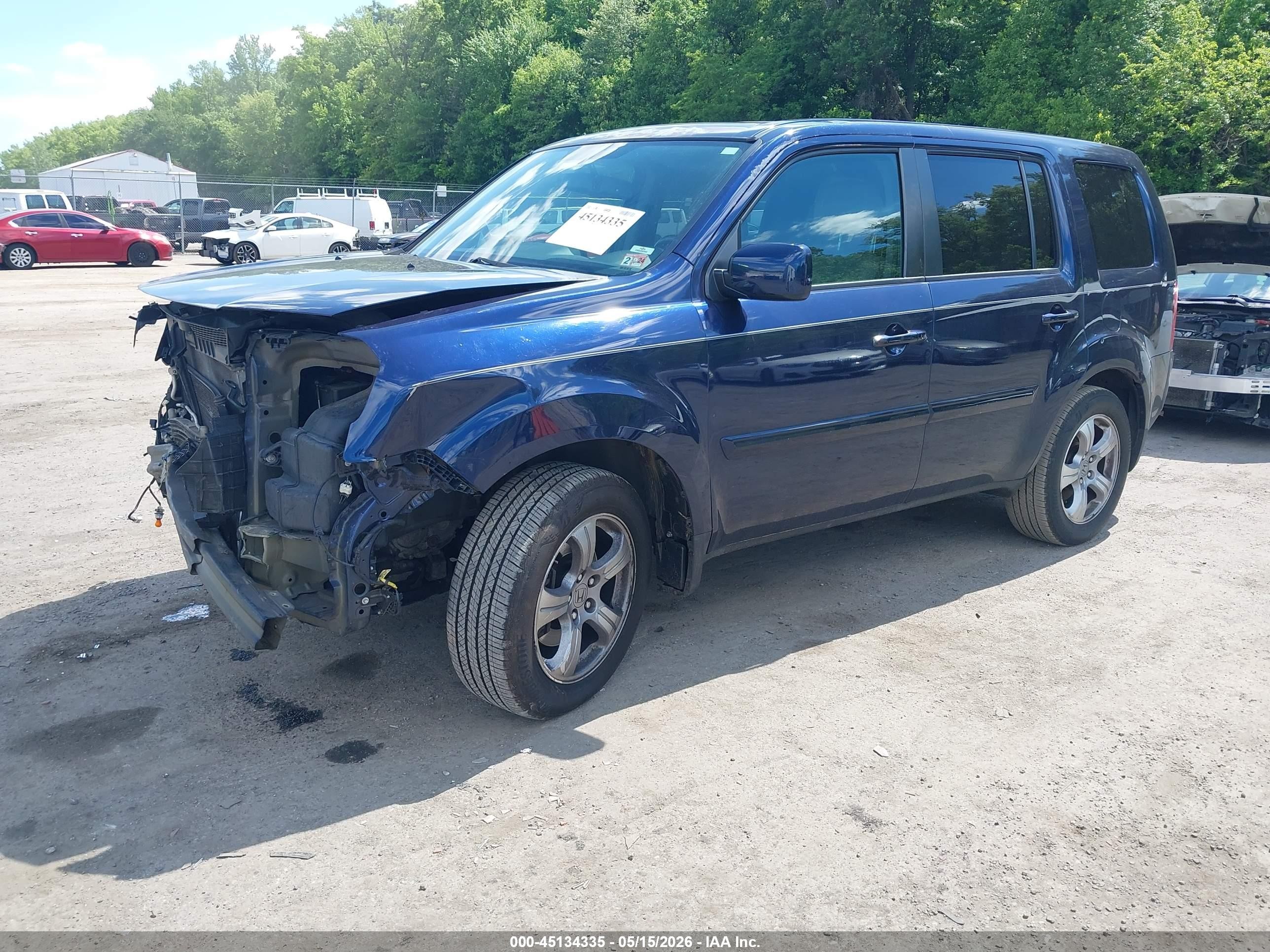 2014 Honda Pilot Ex-l Dark Blue vin: 5FNYF4H57EB014916