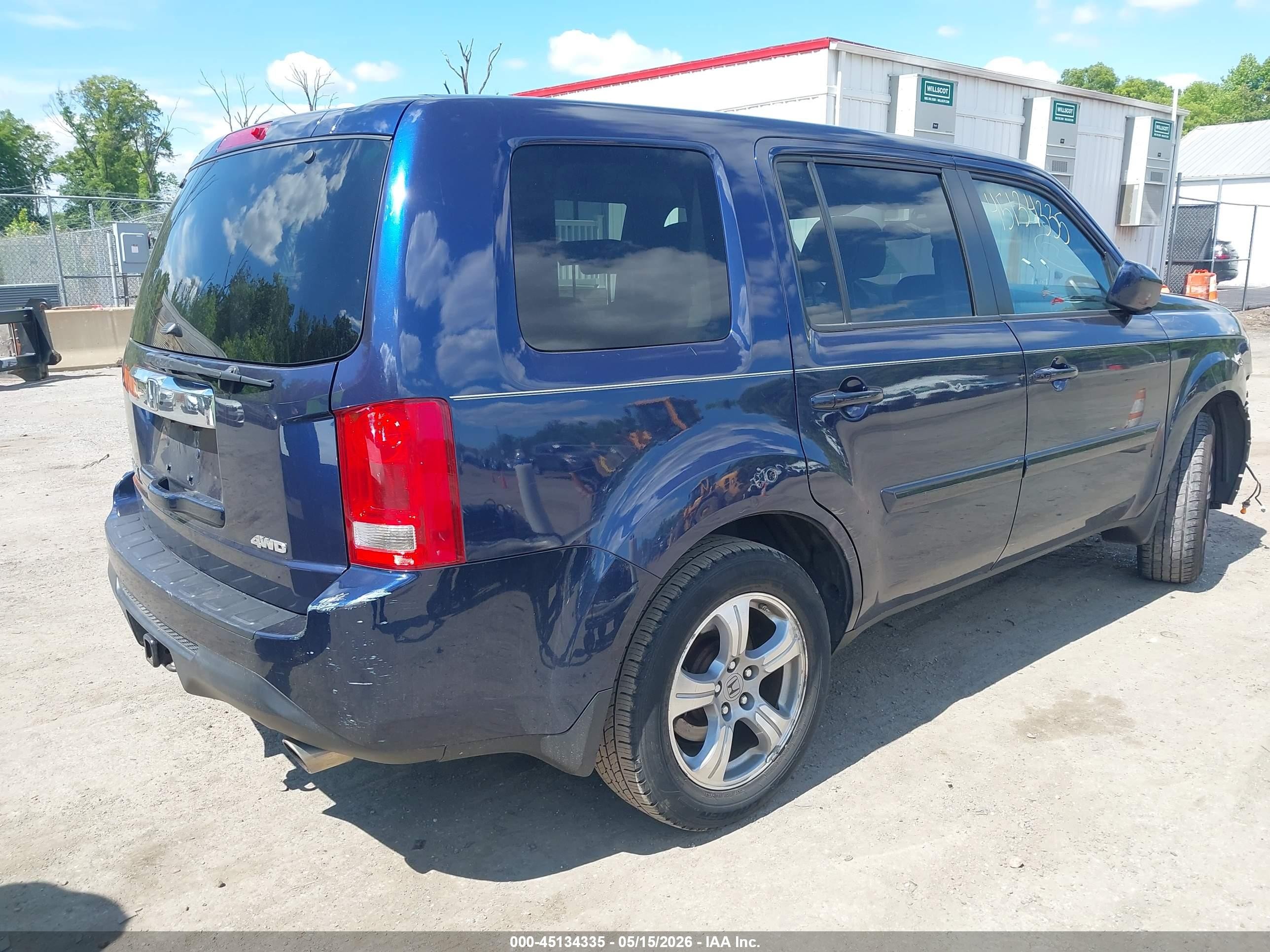 2014 Honda Pilot Ex-l Dark Blue vin: 5FNYF4H57EB014916