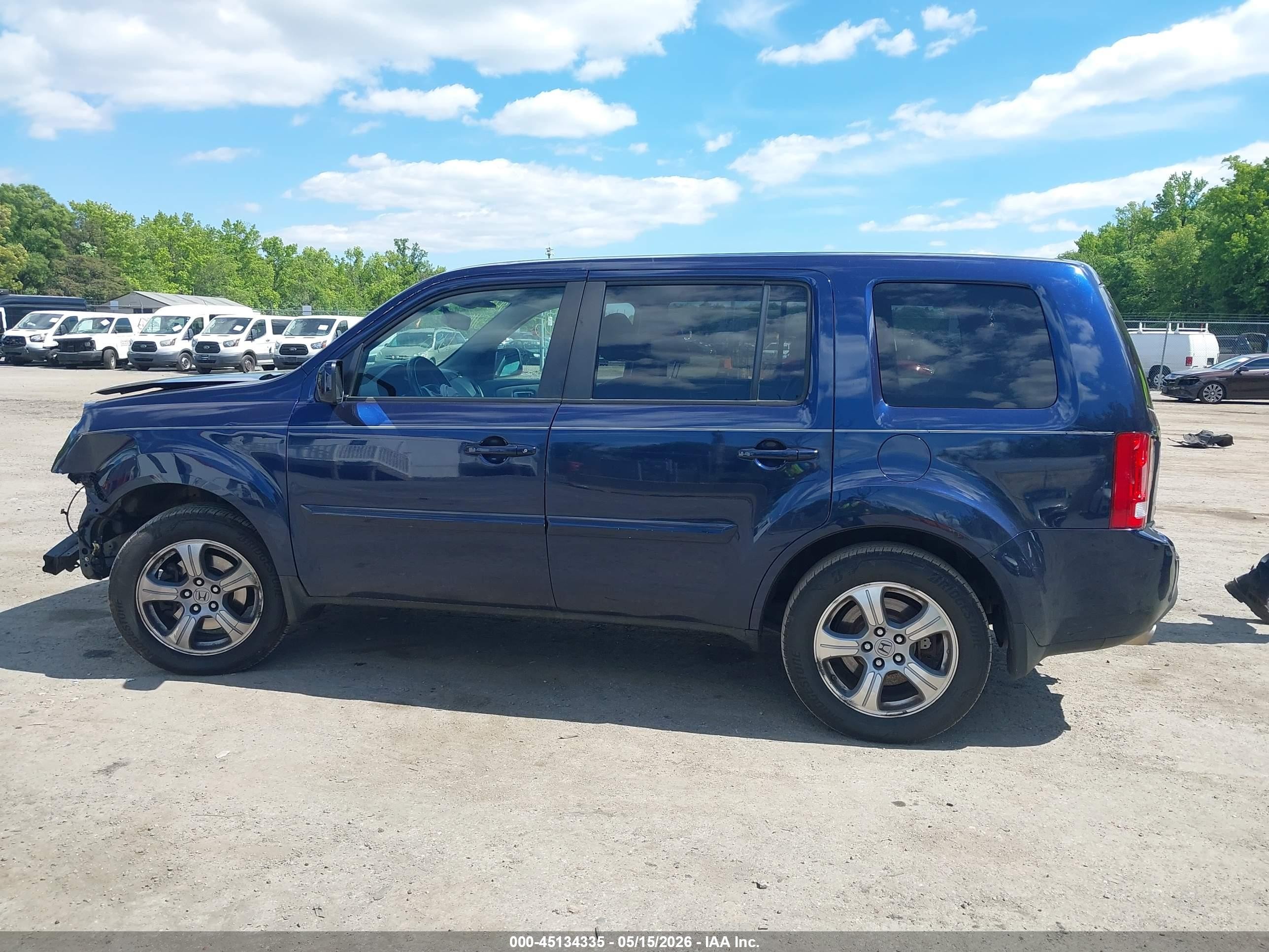 2014 Honda Pilot Ex-l Dark Blue vin: 5FNYF4H57EB014916