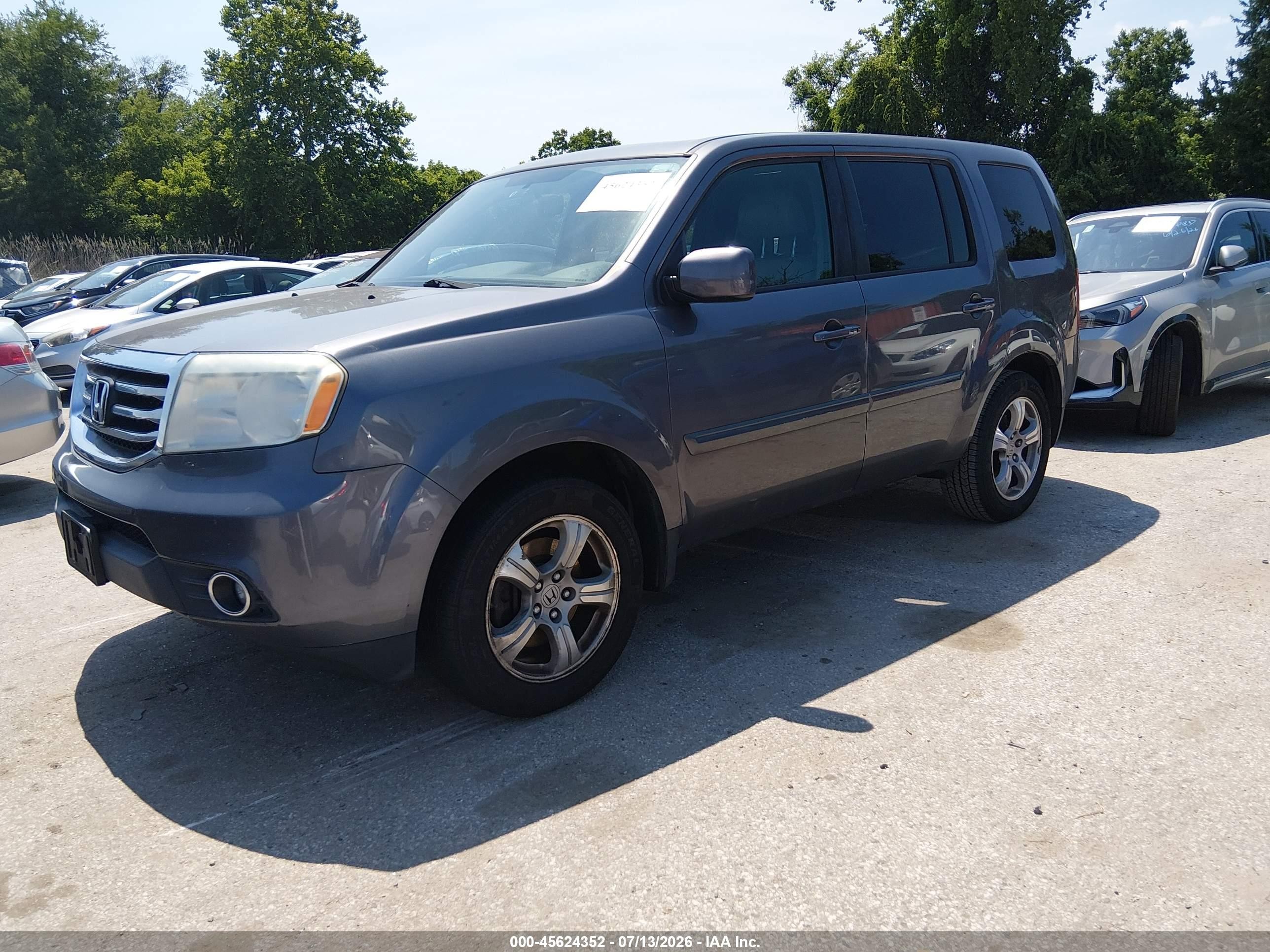 2014 Honda Pilot Ex-l Gray vin: 5FNYF4H57EB029299