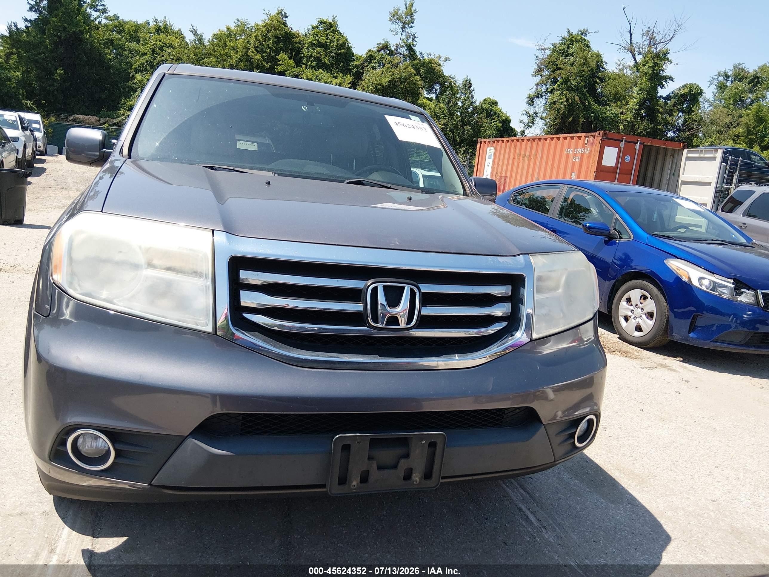 2014 Honda Pilot Ex-l Gray vin: 5FNYF4H57EB029299