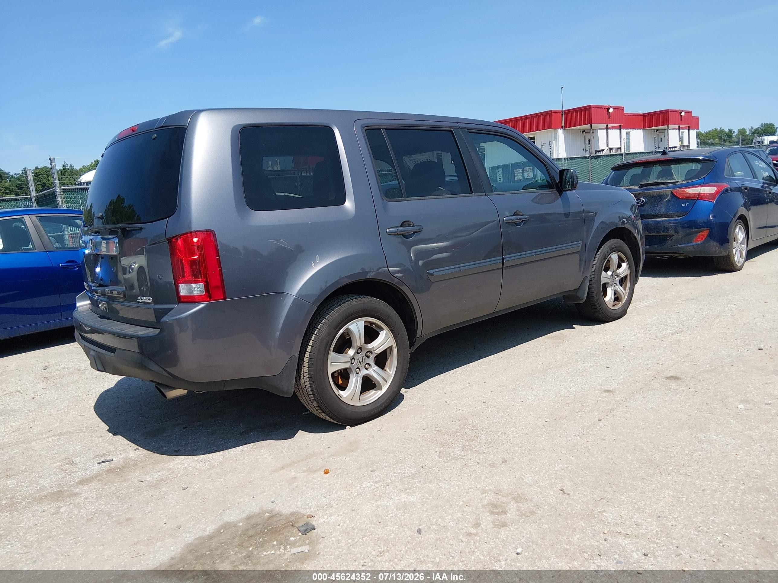 2014 Honda Pilot Ex-l Gray vin: 5FNYF4H57EB029299
