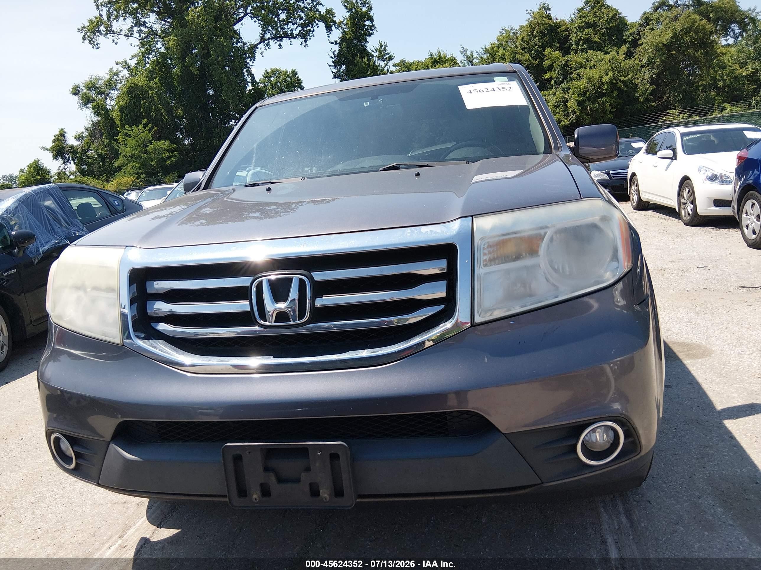 2014 Honda Pilot Ex-l Gray vin: 5FNYF4H57EB029299