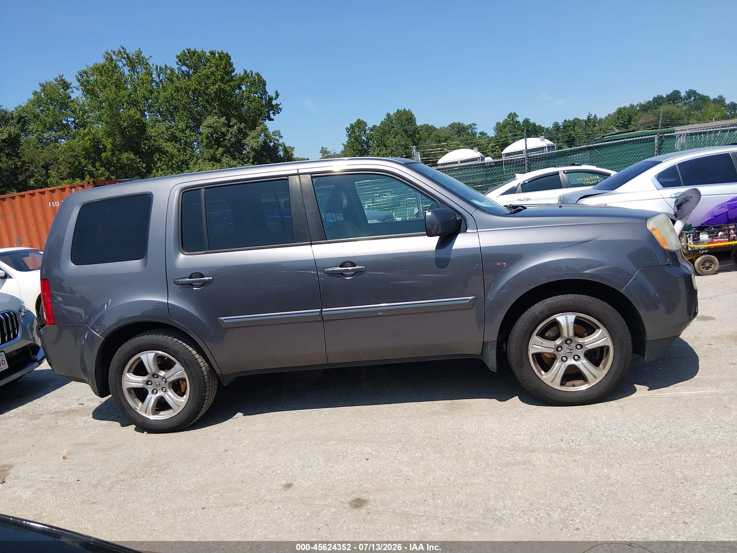 2014 Honda Pilot Ex-l Gray vin: 5FNYF4H57EB029299
