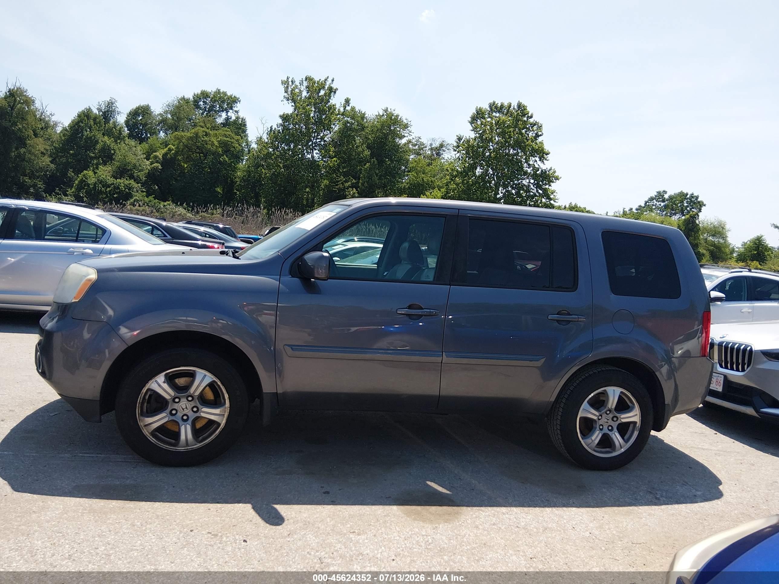 2014 Honda Pilot Ex-l Gray vin: 5FNYF4H57EB029299
