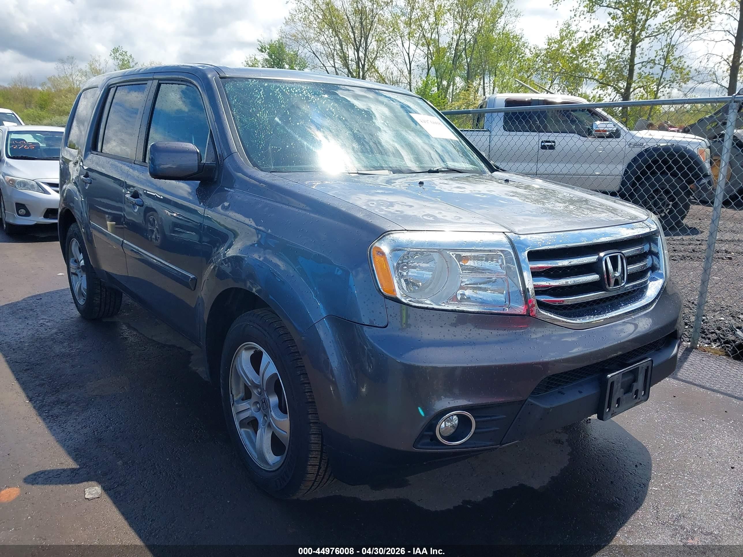 2014 Honda Pilot Ex-l Gray vin: 5FNYF4H57EB043607