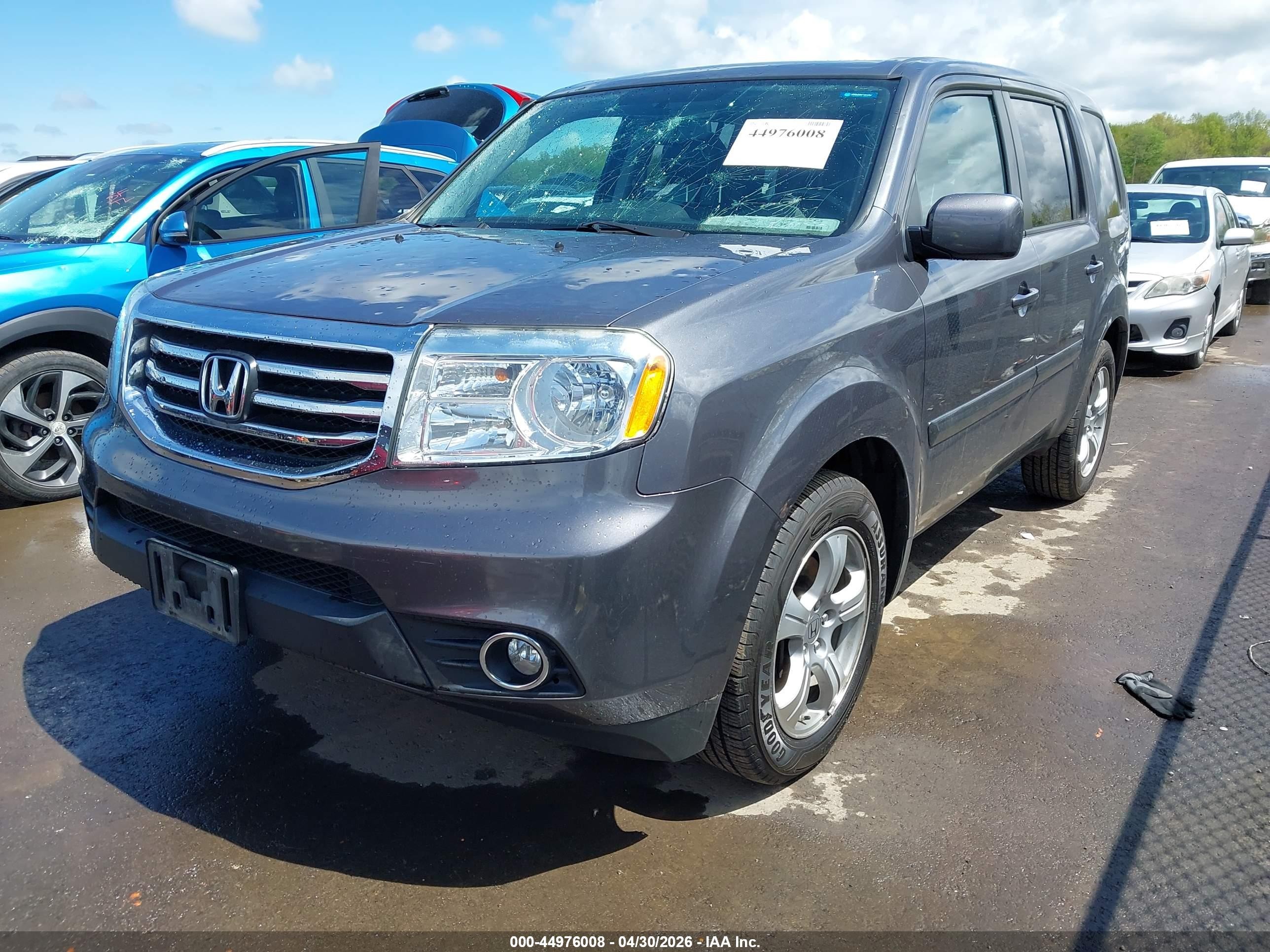 2014 Honda Pilot Ex-l Gray vin: 5FNYF4H57EB043607
