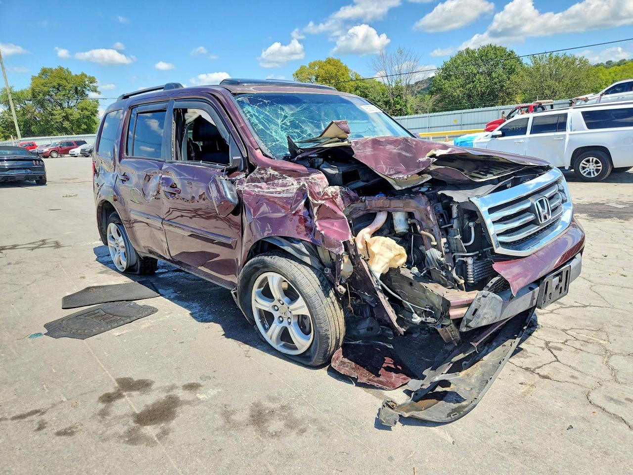 2015 Honda Pilot Exl Burgundy vin: 5FNYF4H57FB029059