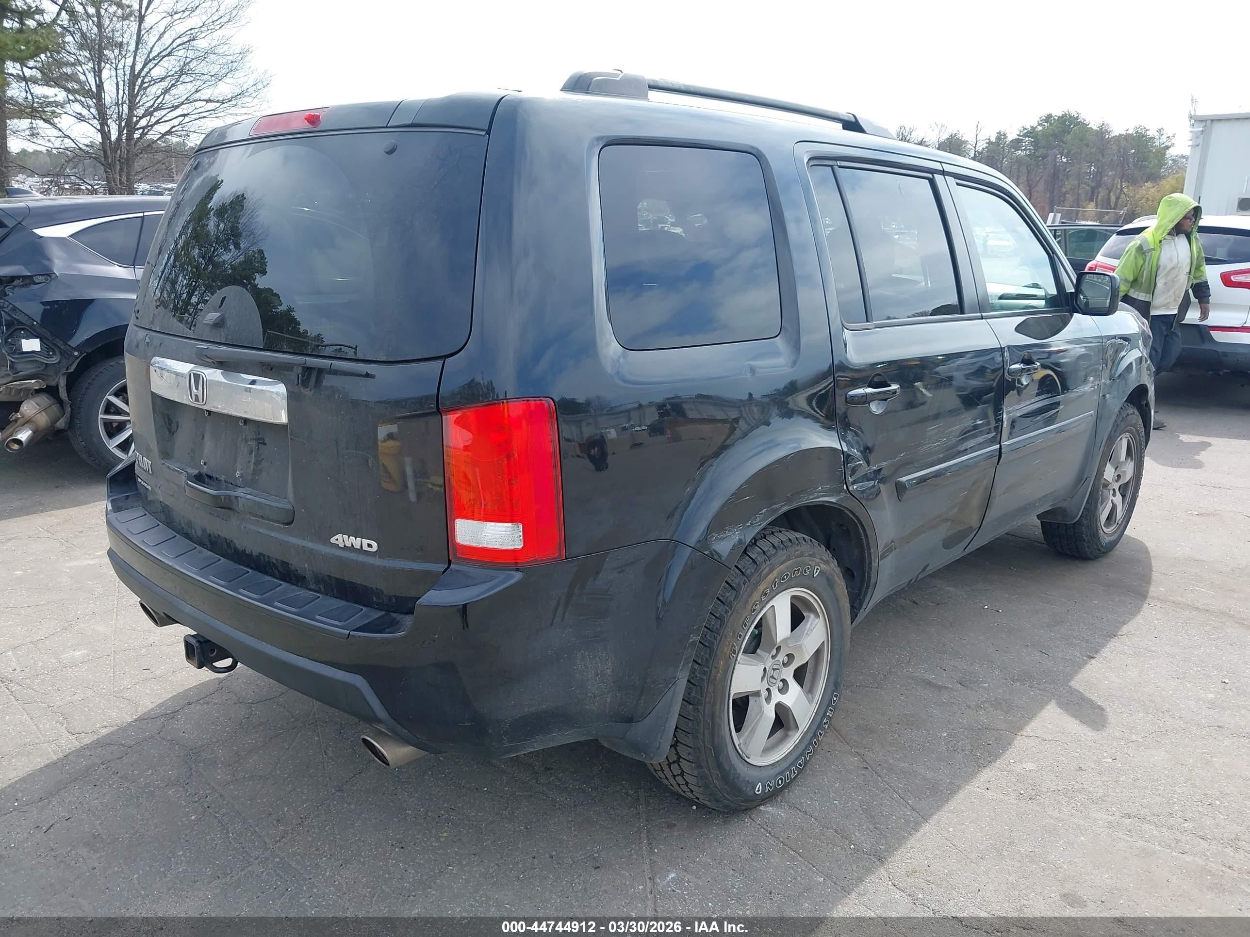 2011 Honda Pilot Ex-l Black vin: 5FNYF4H58BB053624