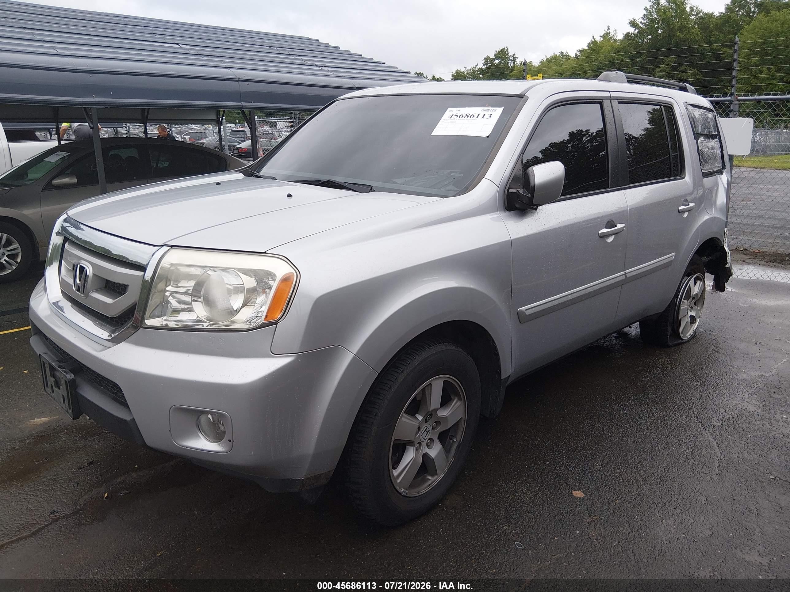2011 Honda Pilot Ex-l Silver vin: 5FNYF4H58BB091547