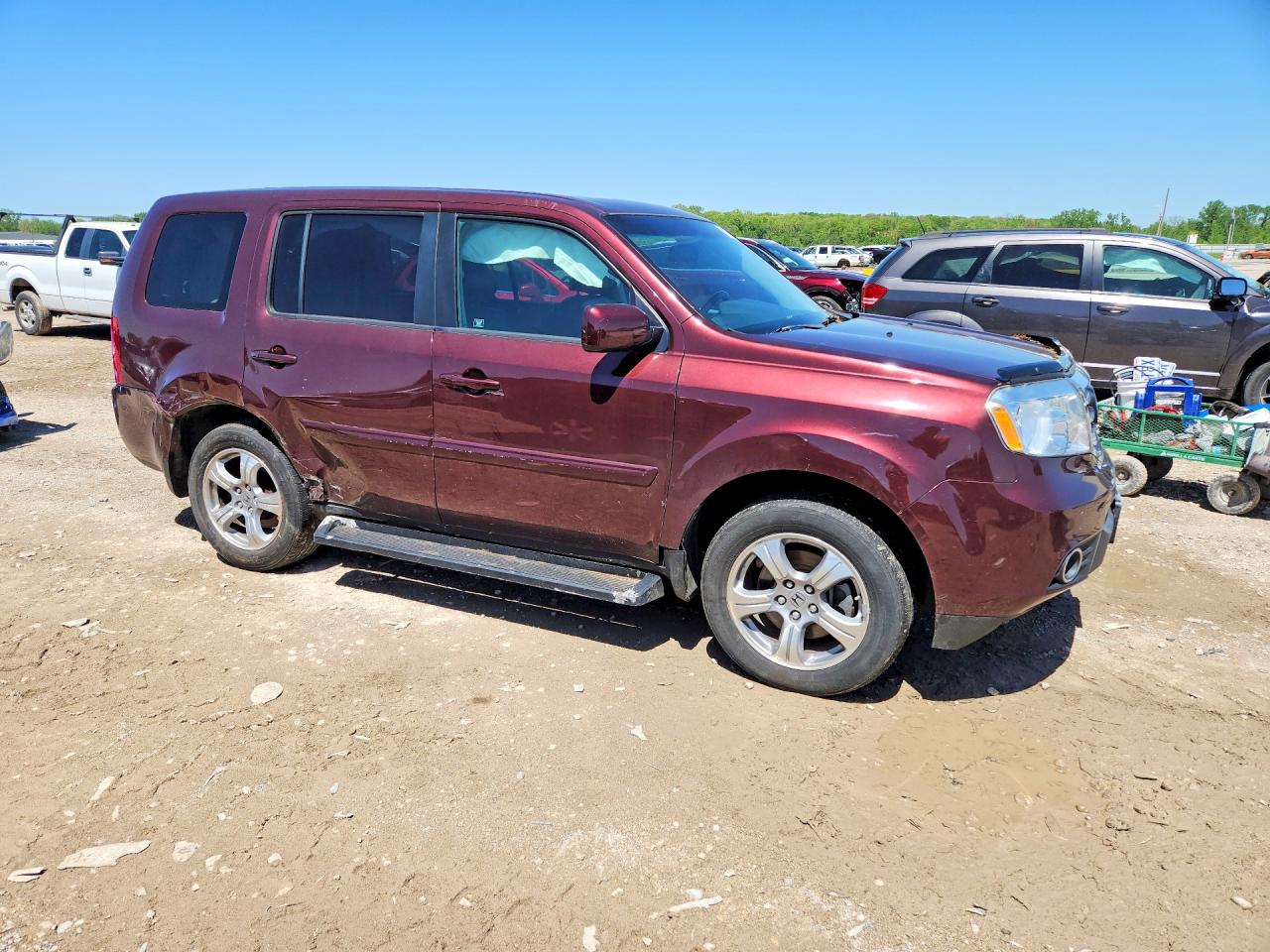 2012 Honda Pilot Exl Burgundy vin: 5FNYF4H58CB034038