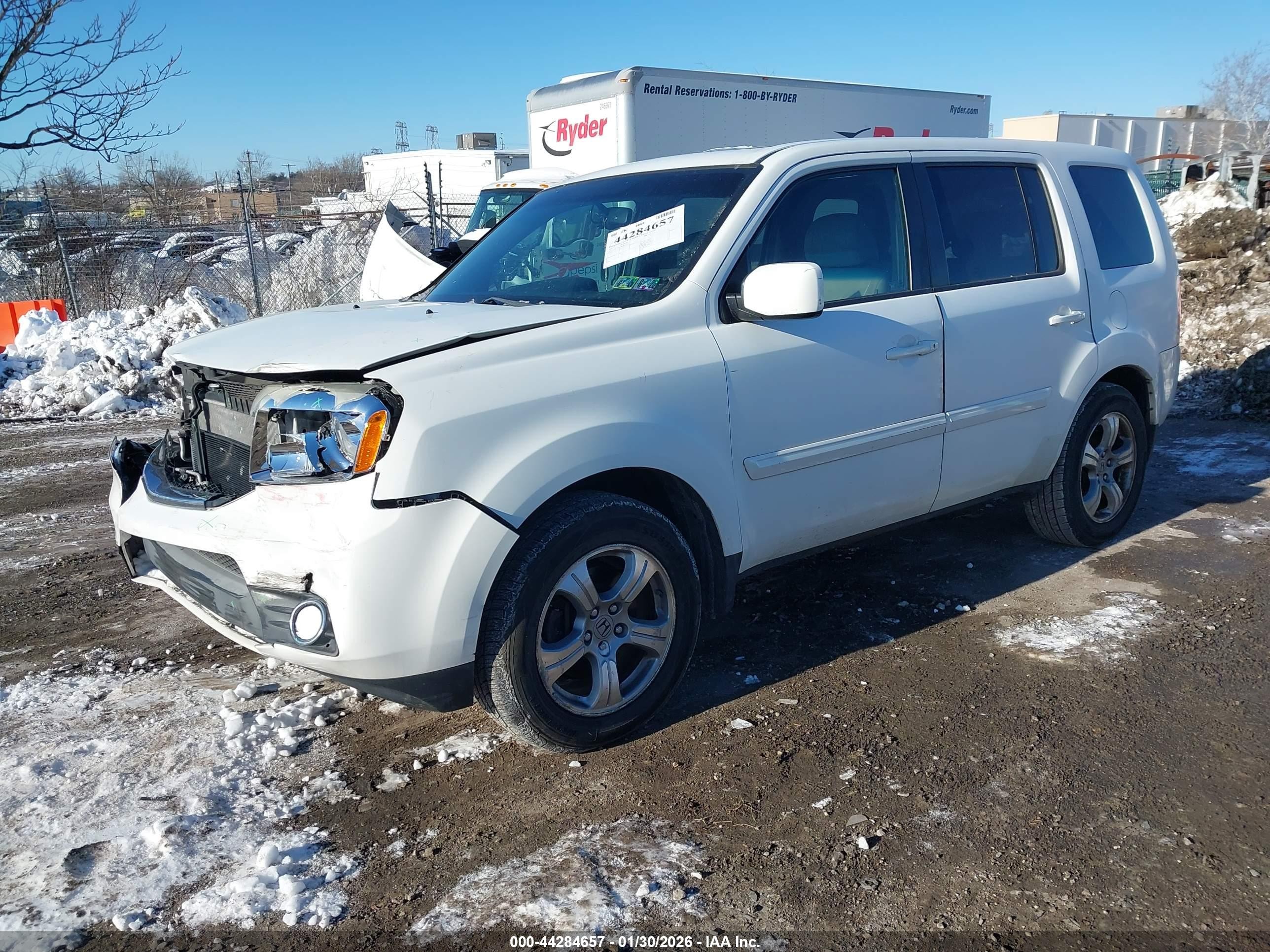 2012 Honda Pilot Ex-l White vin: 5FNYF4H58CB057237