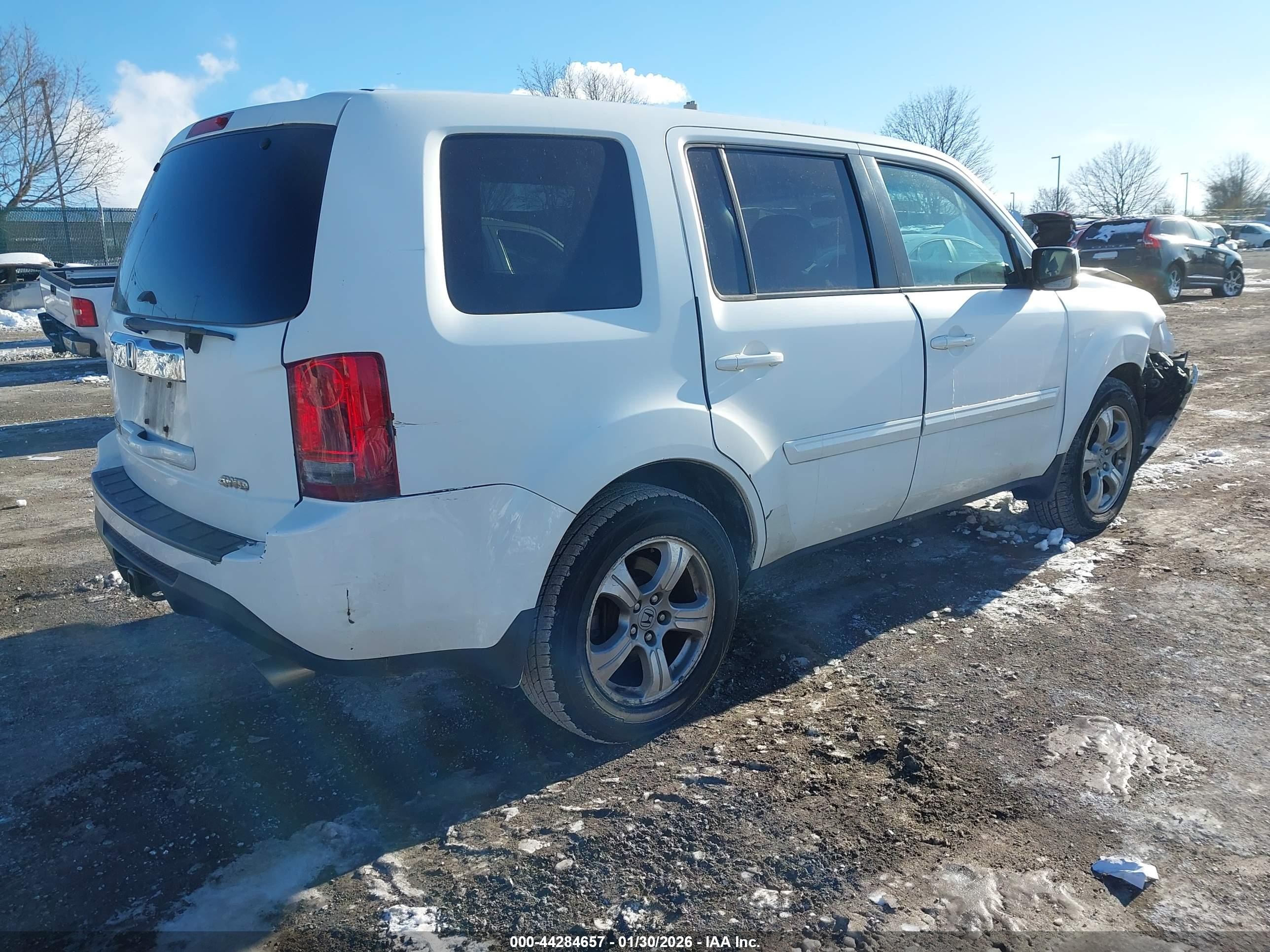 2012 Honda Pilot Ex-l White vin: 5FNYF4H58CB057237