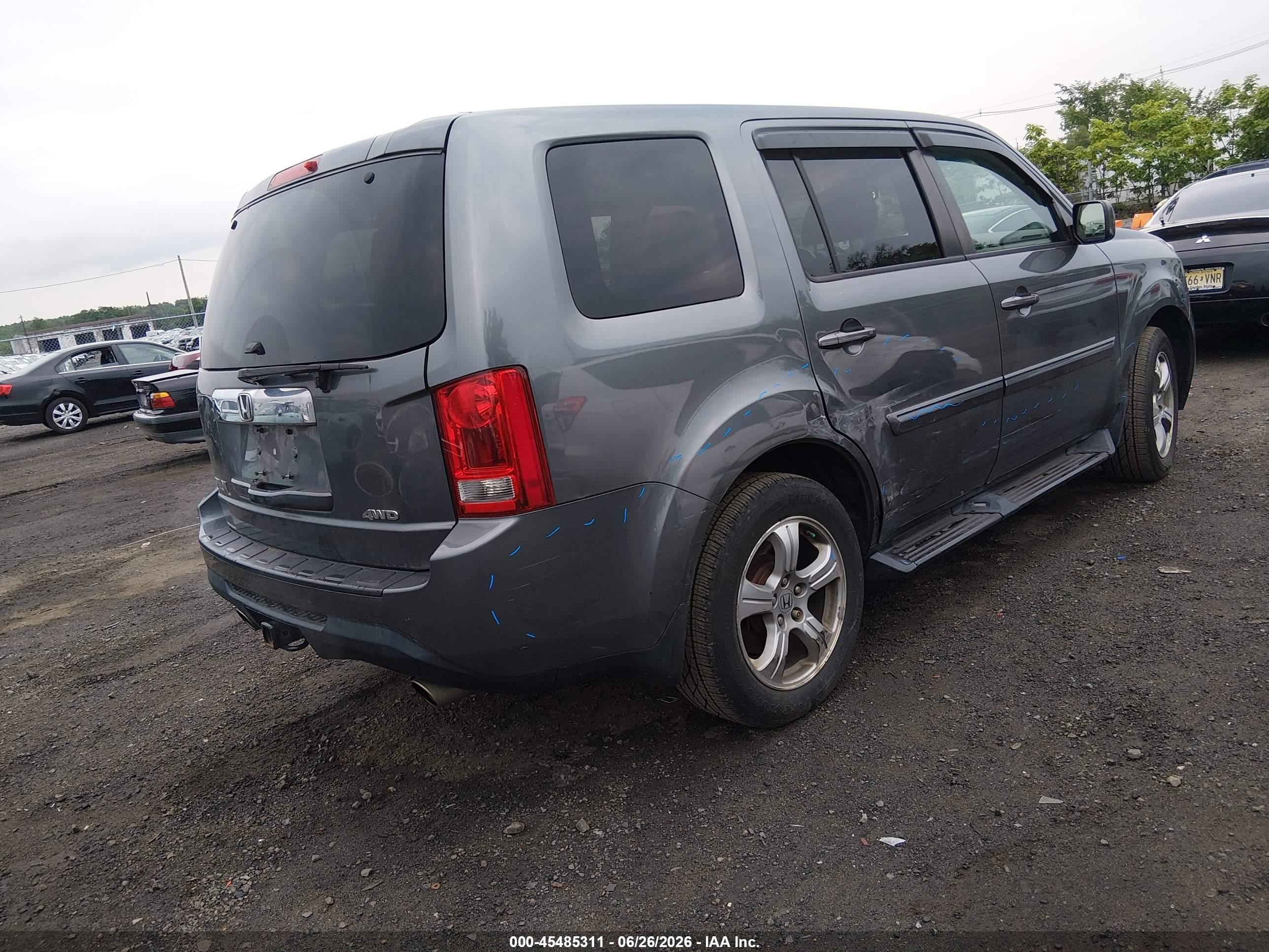 2012 Honda Pilot Ex-l Серый vin: 5FNYF4H58CB061465