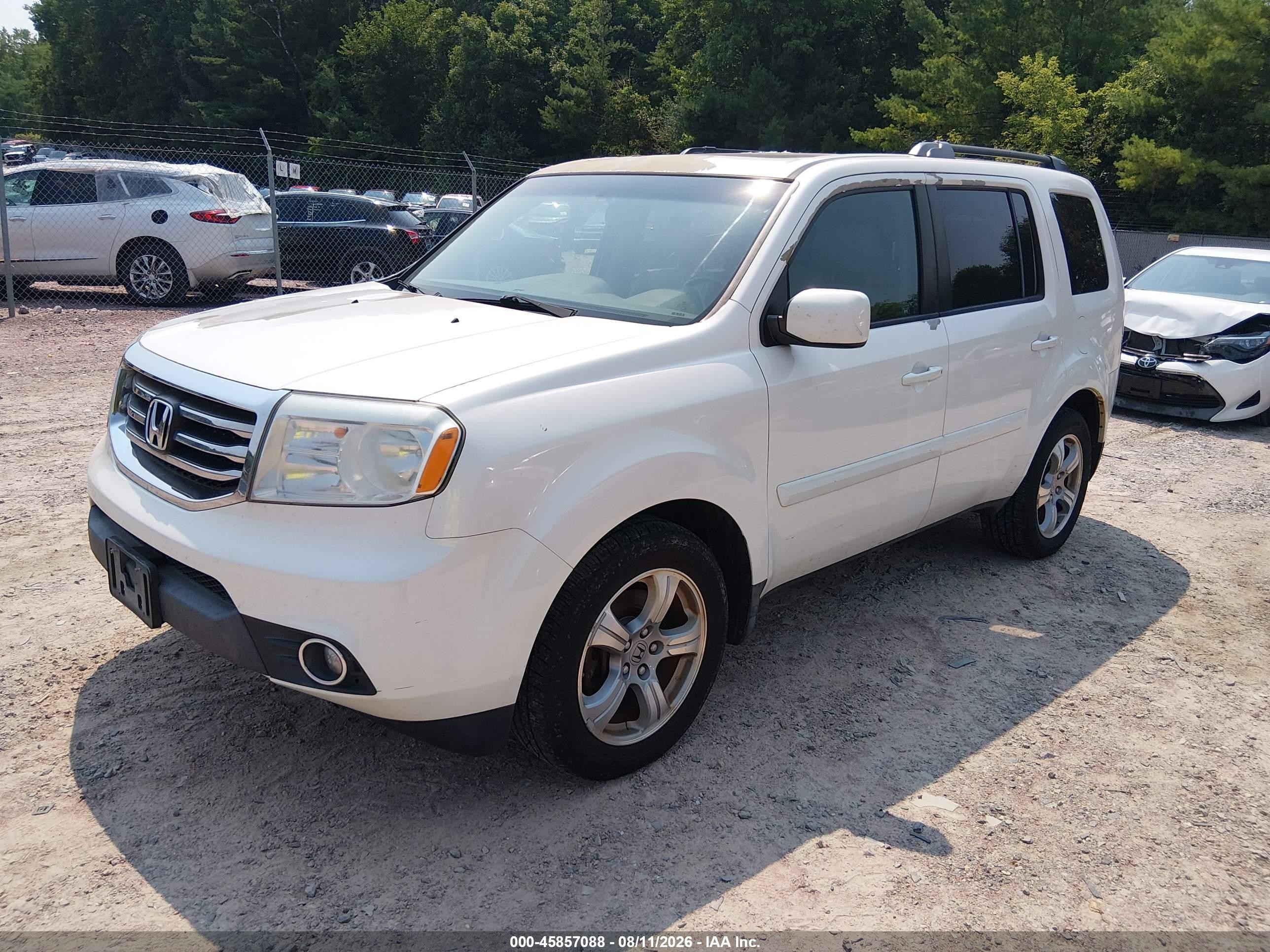 2012 Honda Pilot Ex-l Белый vin: 5FNYF4H58CB501779