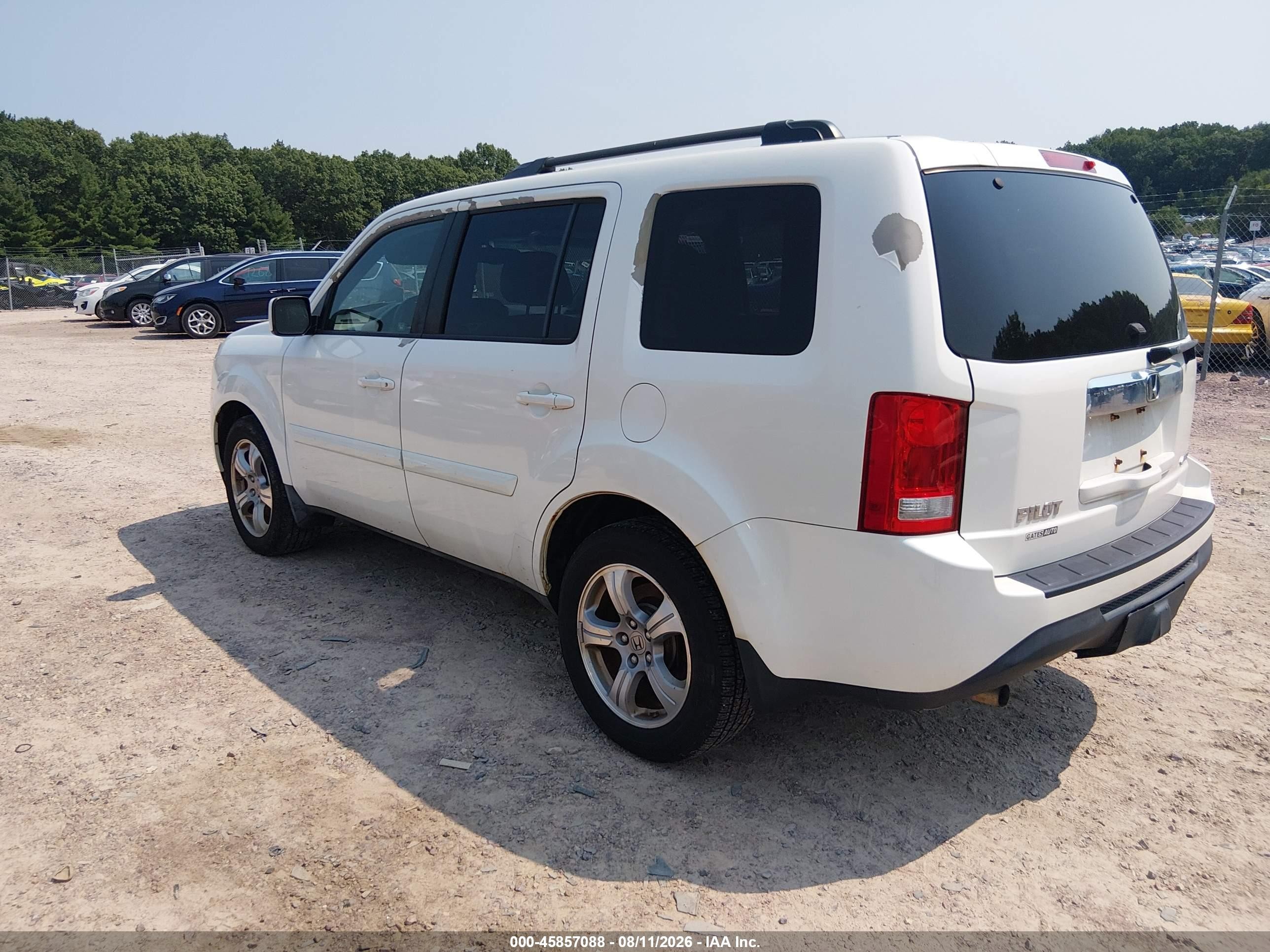 2012 Honda Pilot Ex-l Белый vin: 5FNYF4H58CB501779