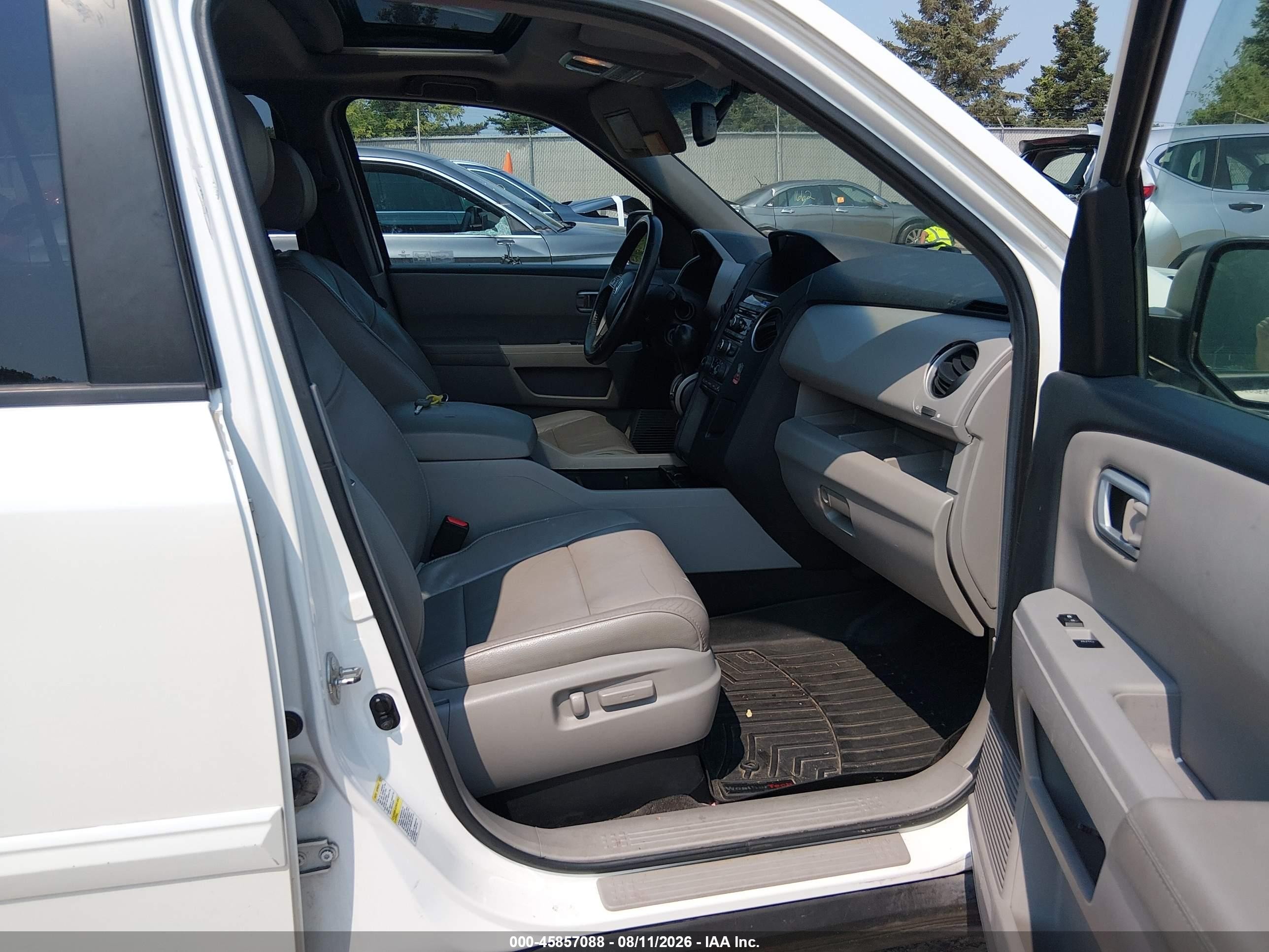 2012 Honda Pilot Ex-l Белый vin: 5FNYF4H58CB501779