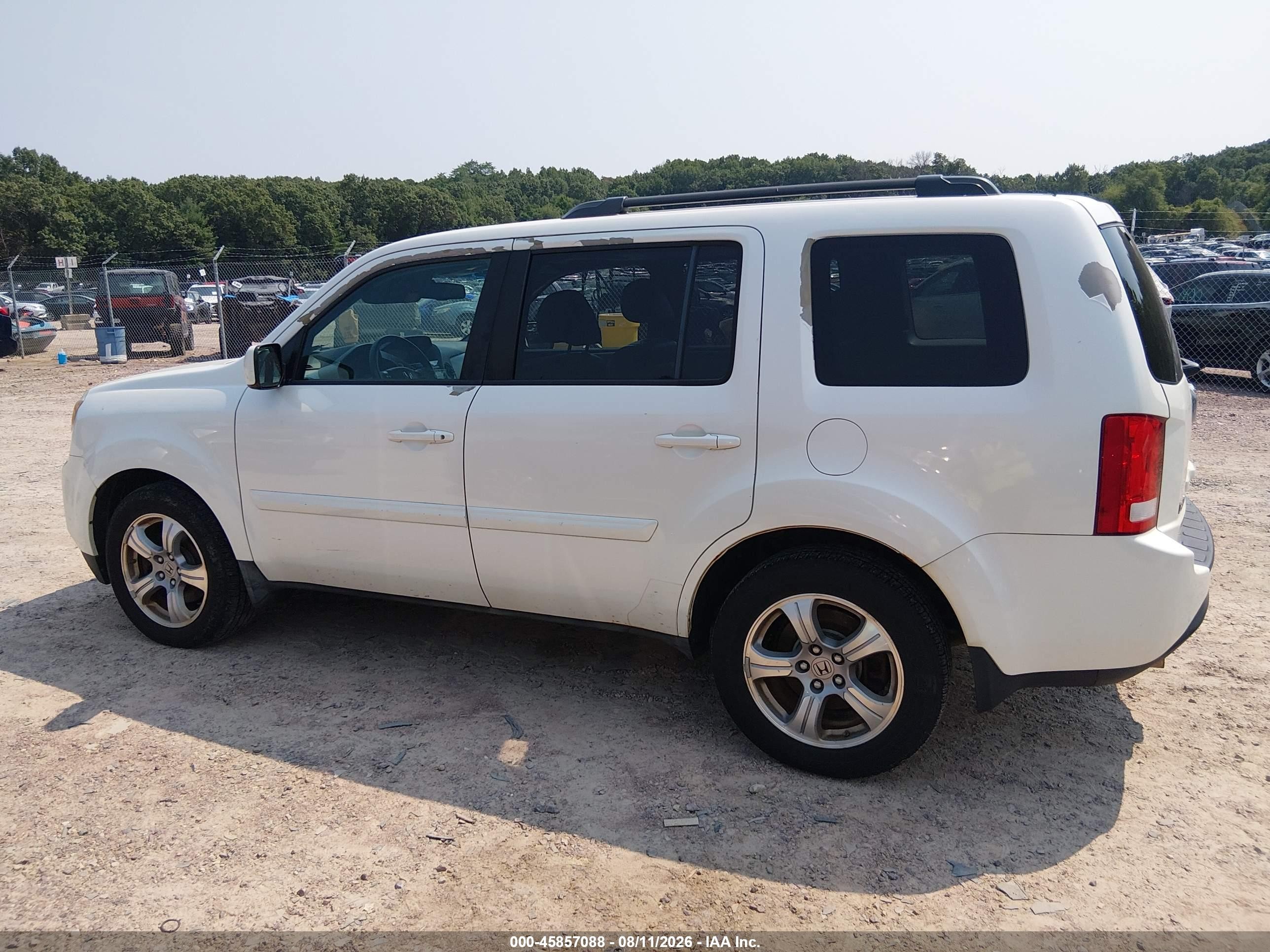 2012 Honda Pilot Ex-l Белый vin: 5FNYF4H58CB501779