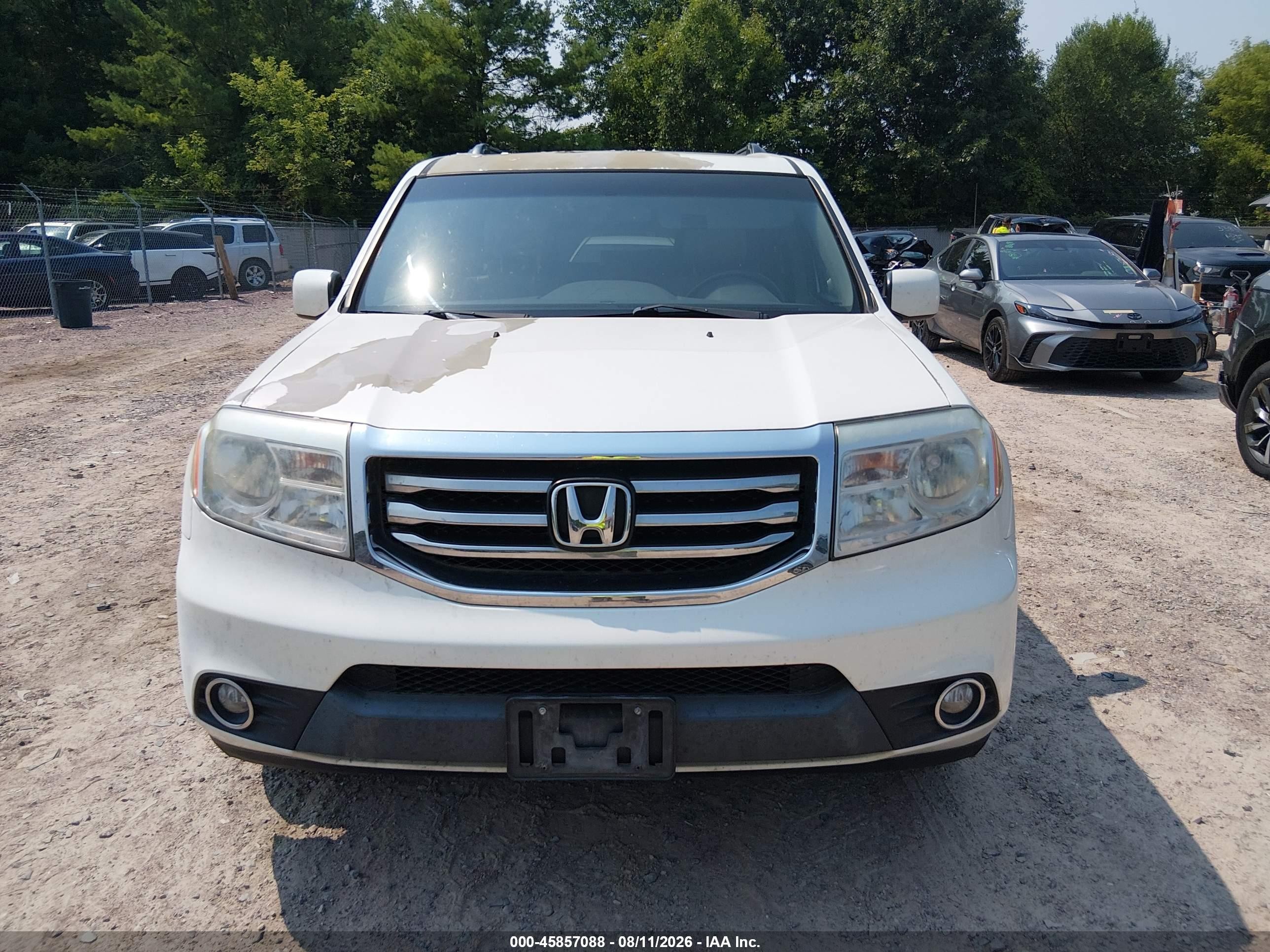 2012 Honda Pilot Ex-l Белый vin: 5FNYF4H58CB501779