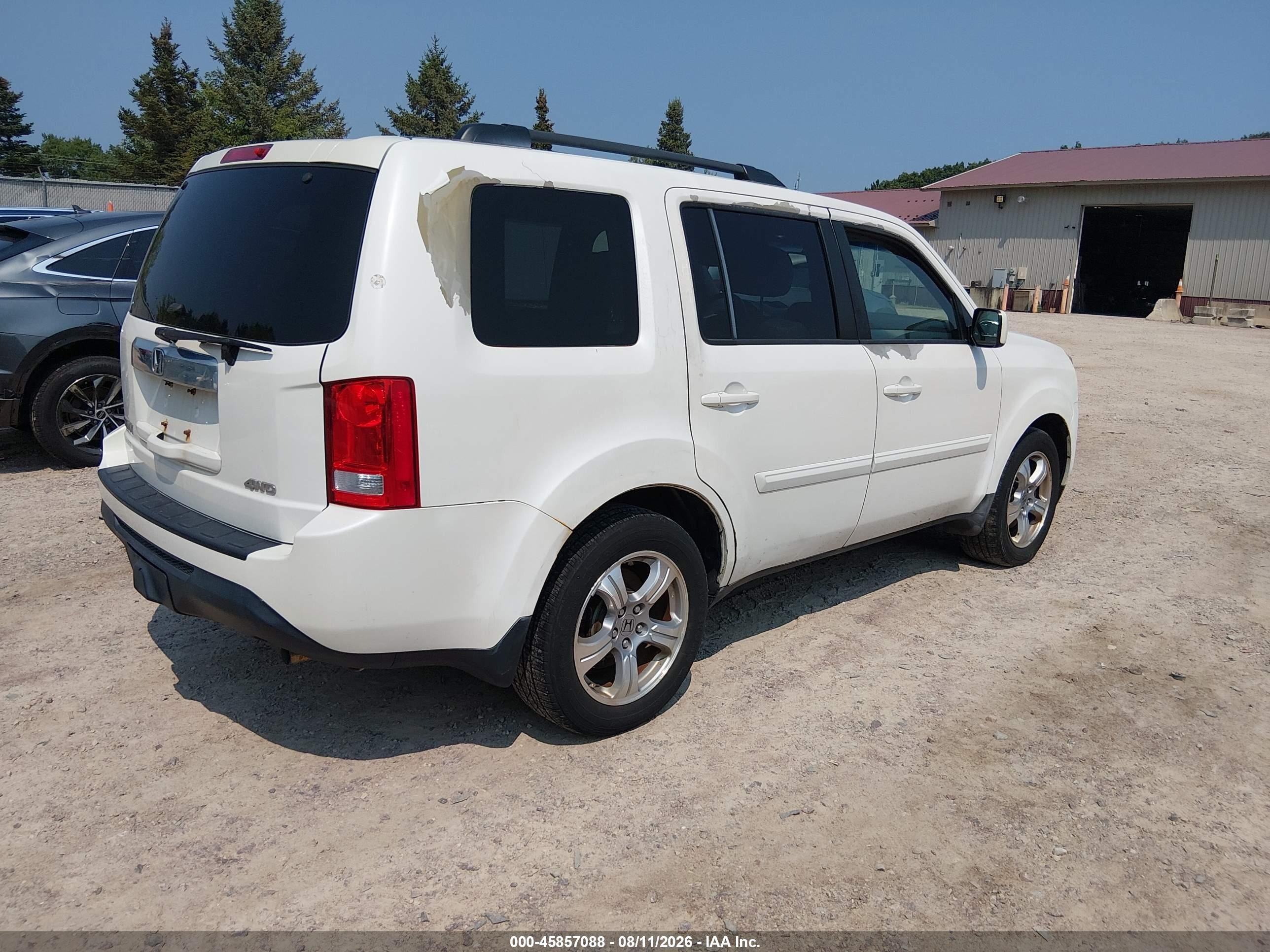 2012 Honda Pilot Ex-l Белый vin: 5FNYF4H58CB501779