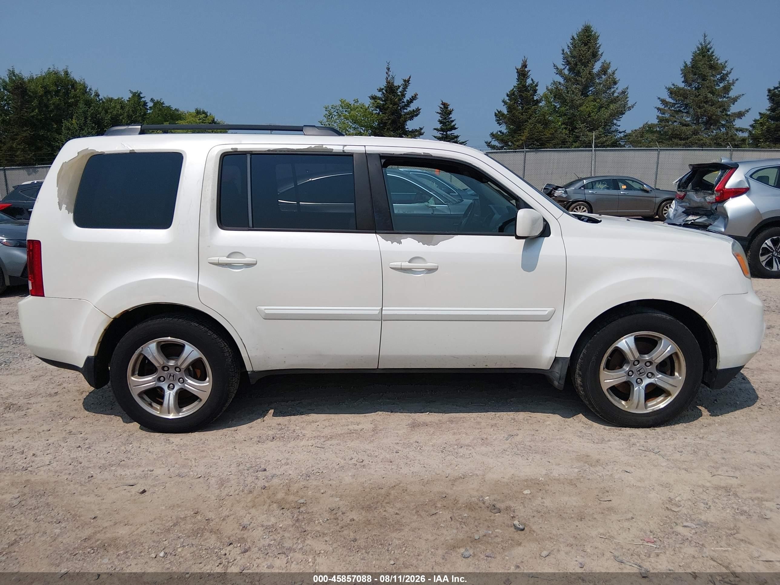 2012 Honda Pilot Ex-l Белый vin: 5FNYF4H58CB501779