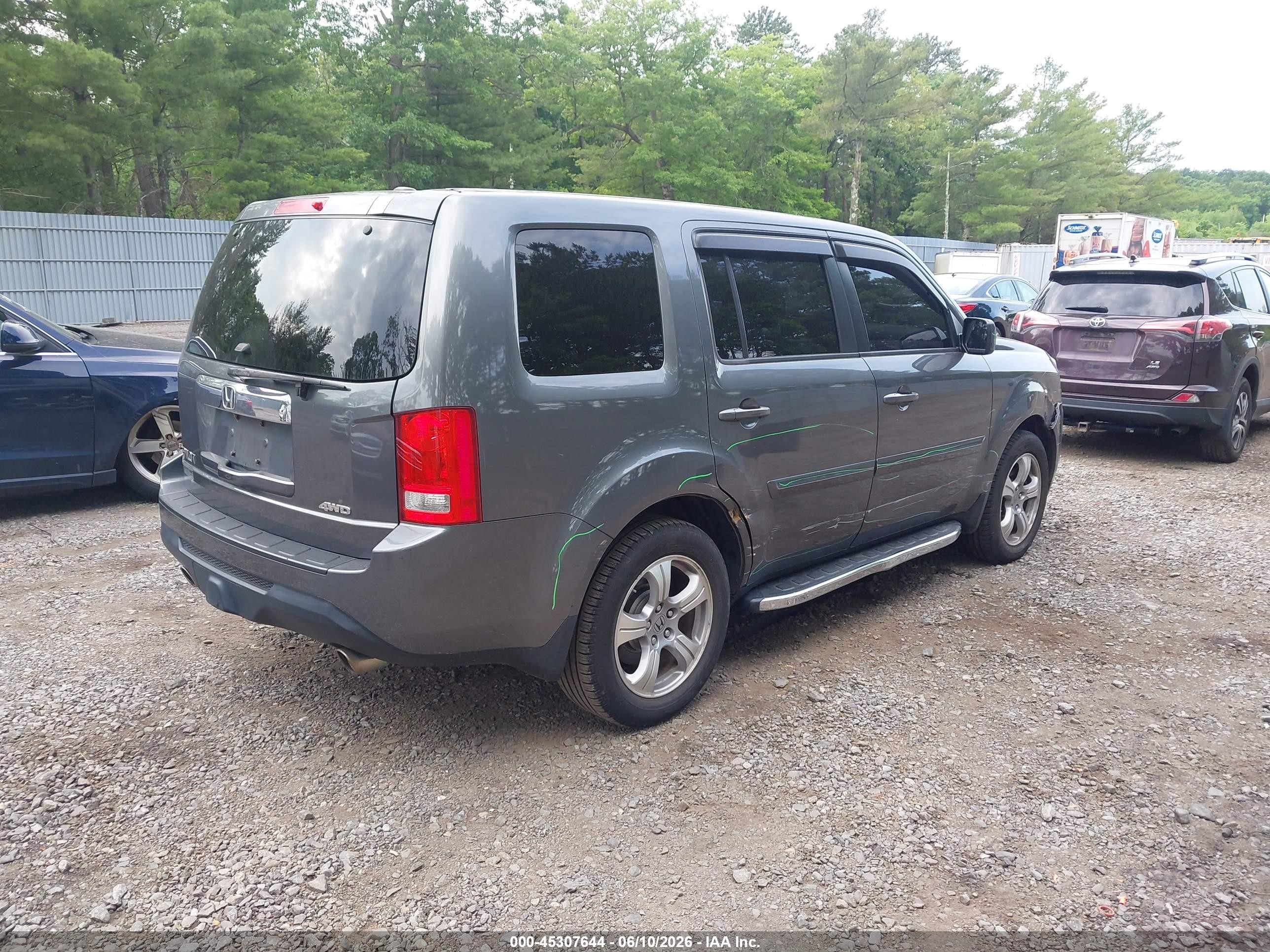 2013 Honda Pilot Ex-l Gray vin: 5FNYF4H58DB010534