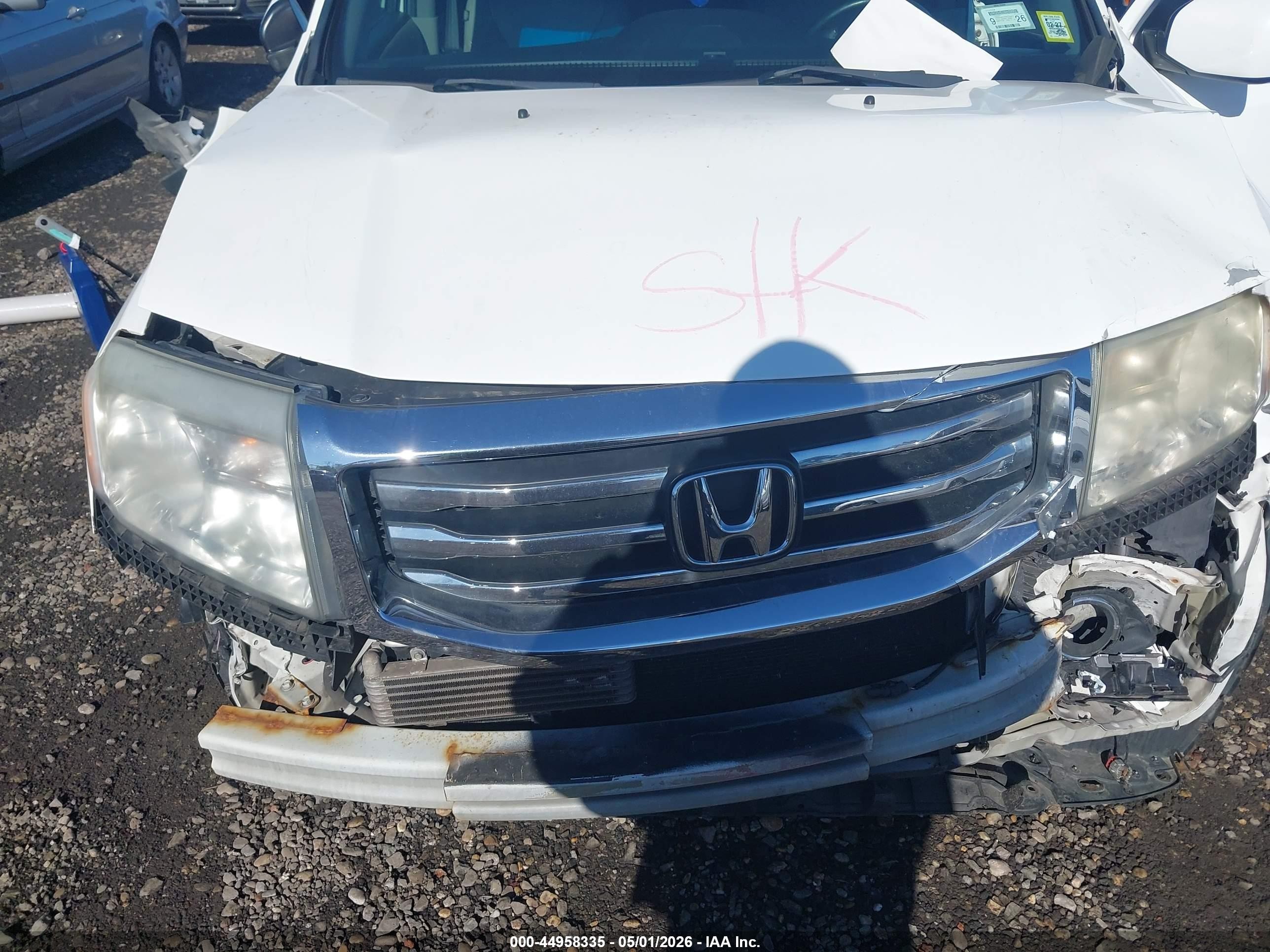 2013 Honda Pilot Ex-l White vin: 5FNYF4H58DB012445