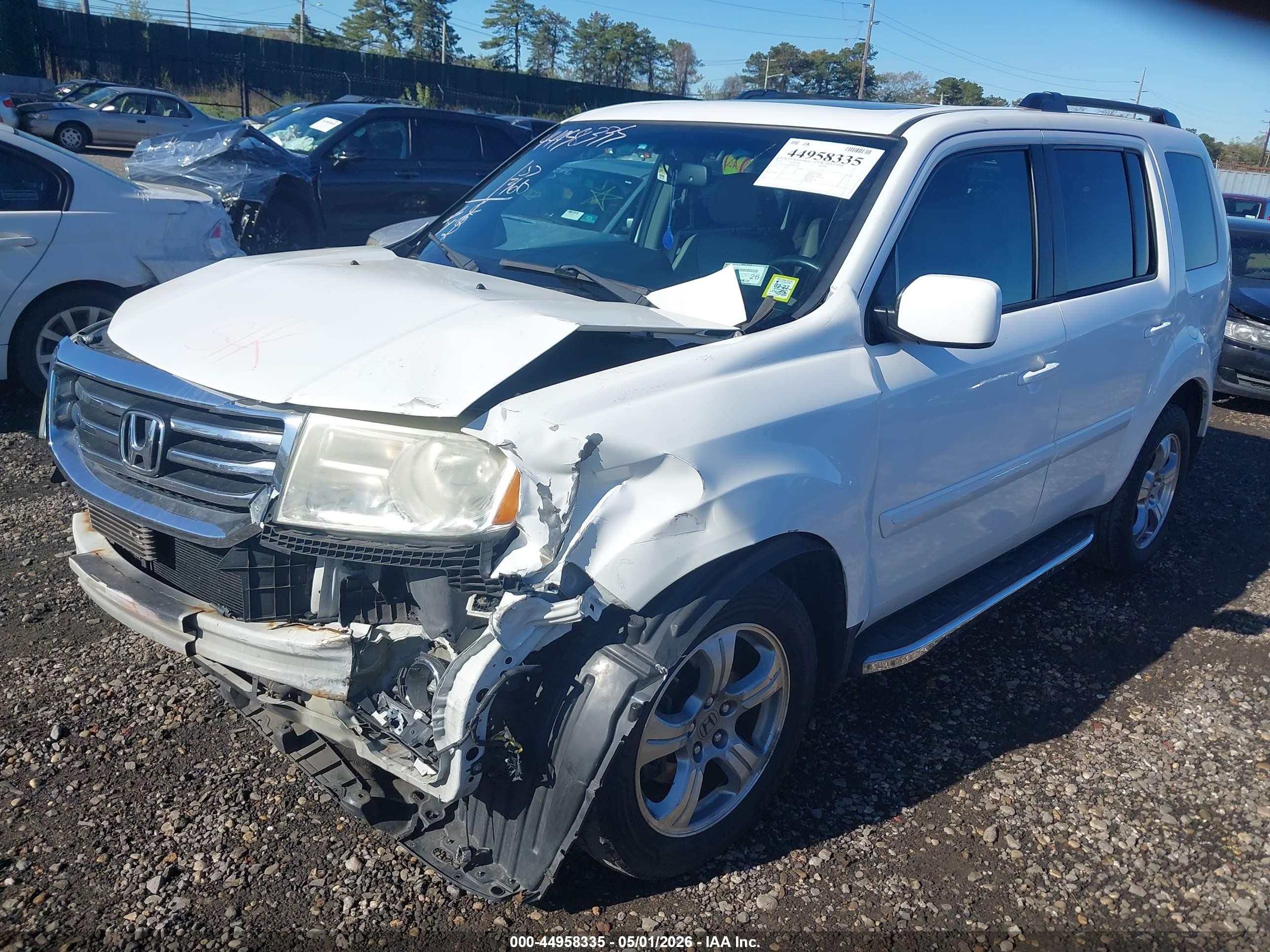 2013 Honda Pilot Ex-l White vin: 5FNYF4H58DB012445
