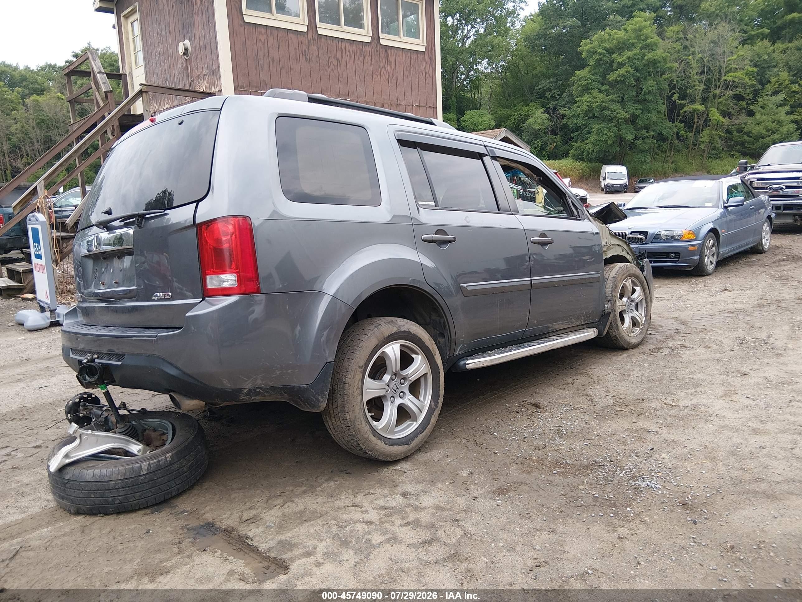 2013 Honda Pilot Ex-l Серый vin: 5FNYF4H58DB029634