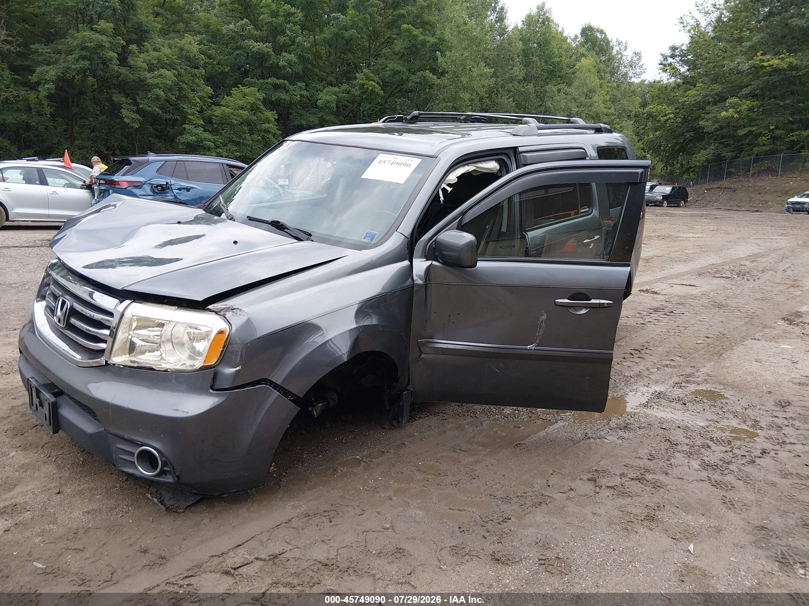 2013 Honda Pilot Ex-l Серый vin: 5FNYF4H58DB029634
