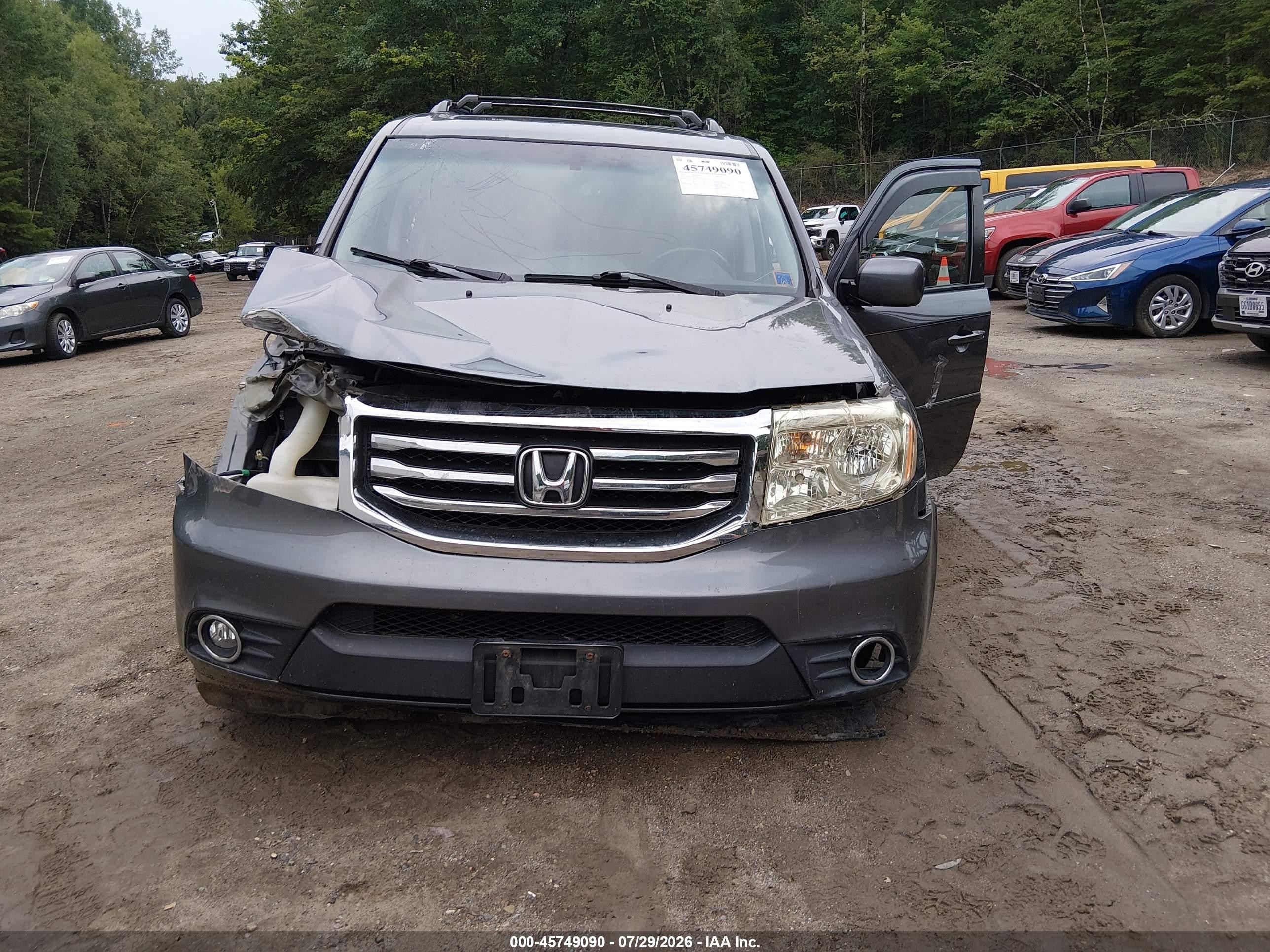 2013 Honda Pilot Ex-l Серый vin: 5FNYF4H58DB029634