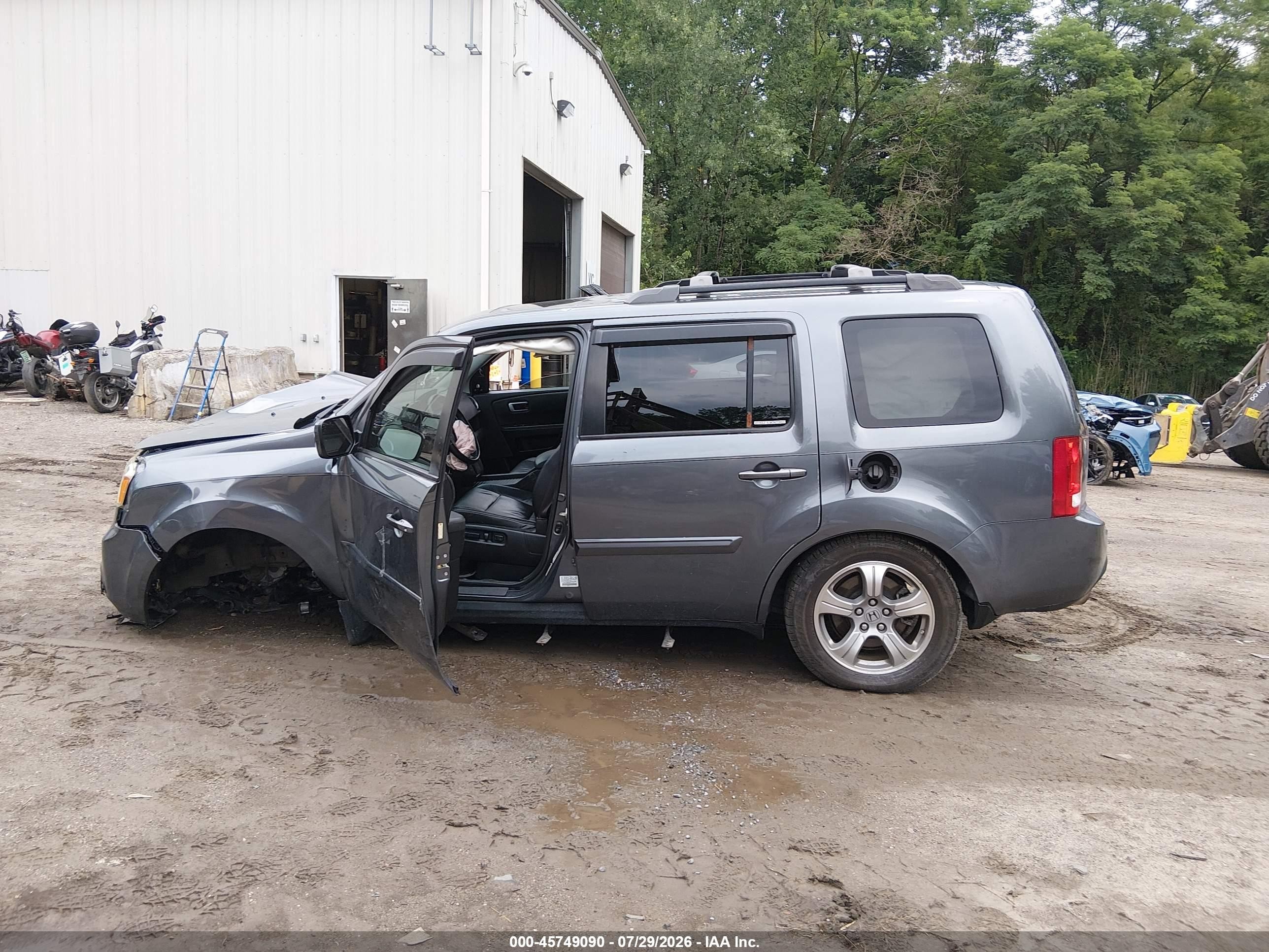 2013 Honda Pilot Ex-l Серый vin: 5FNYF4H58DB029634