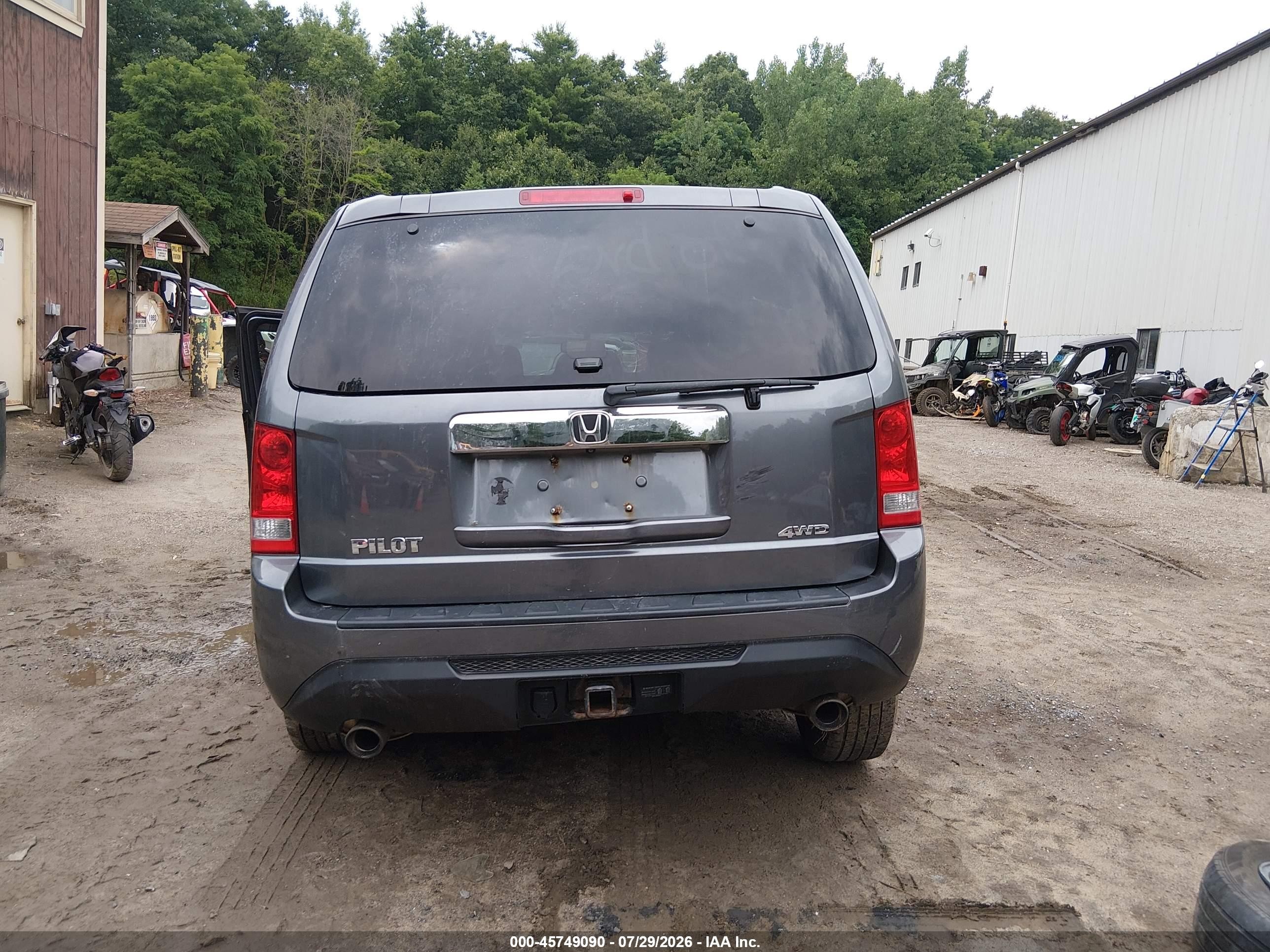 2013 Honda Pilot Ex-l Серый vin: 5FNYF4H58DB029634