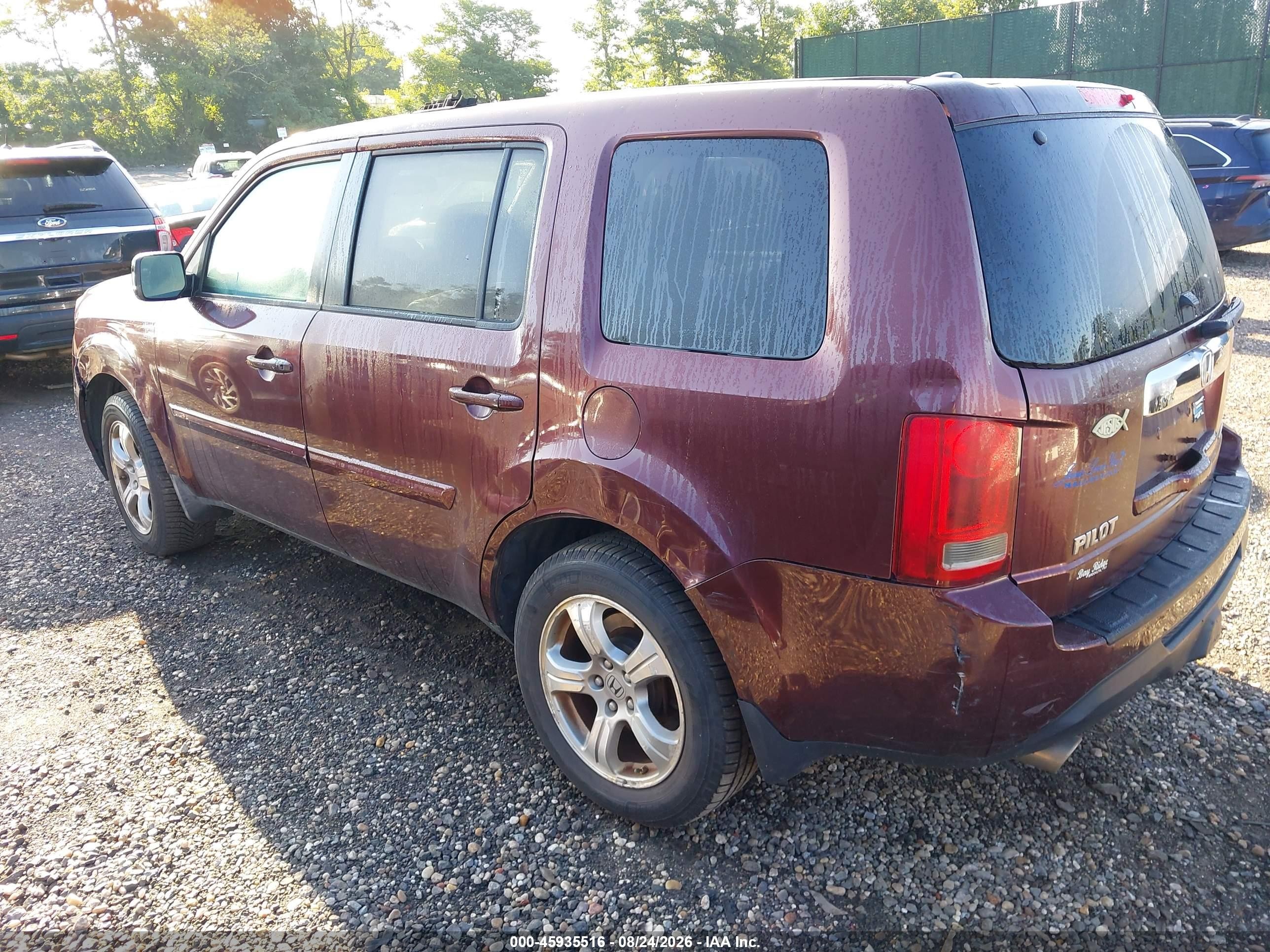2013 Honda Pilot Ex-l Red vin: 5FNYF4H58DB053772