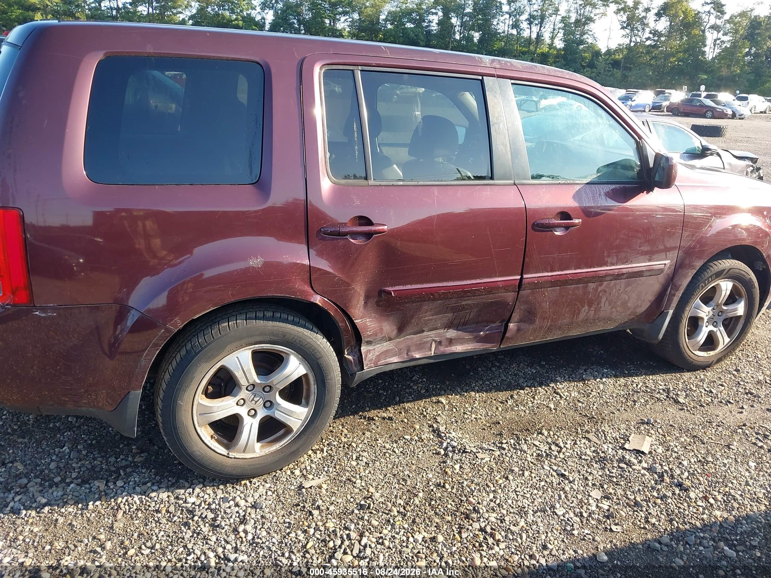 2013 Honda Pilot Ex-l Red vin: 5FNYF4H58DB053772