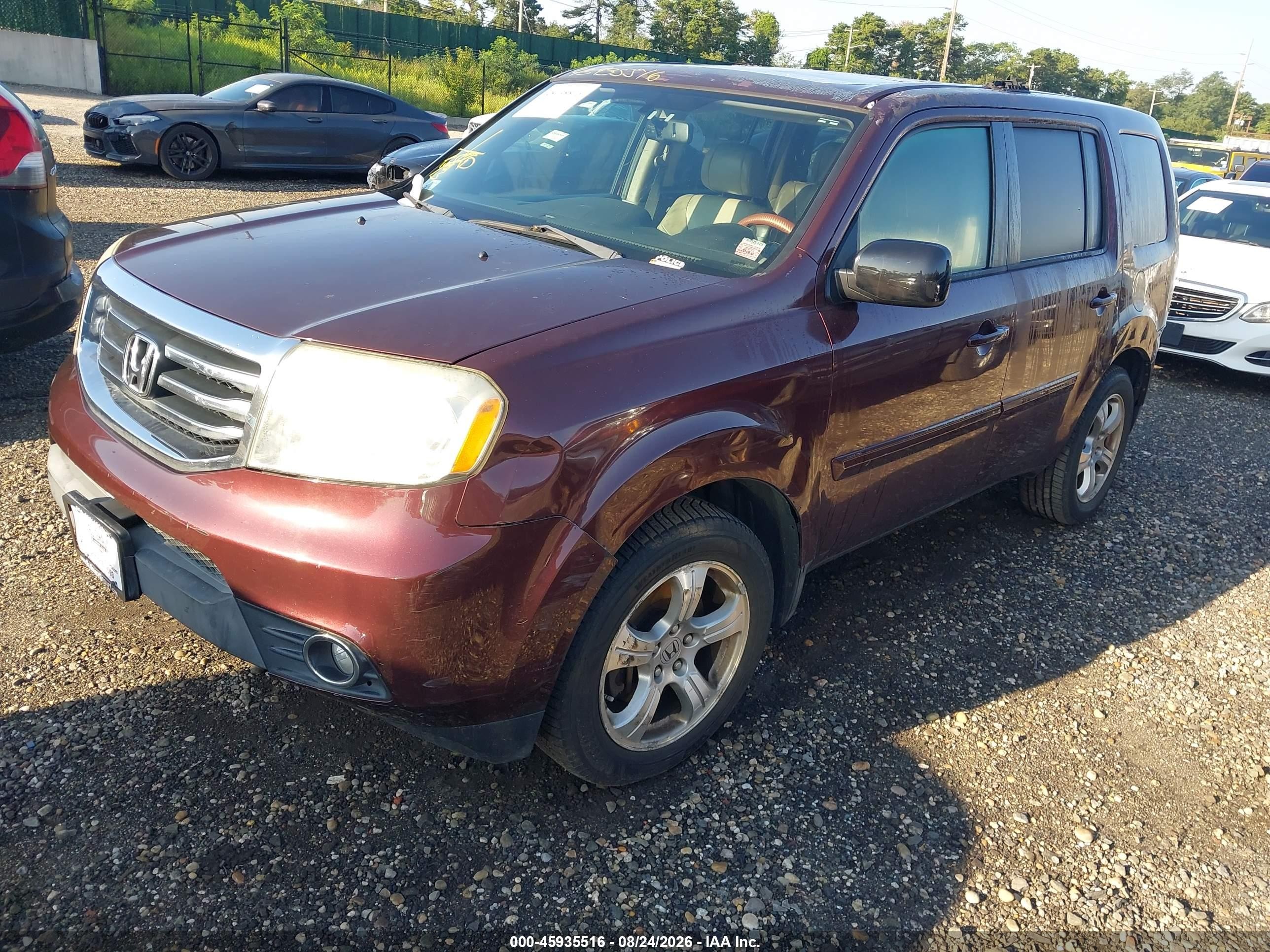 2013 Honda Pilot Ex-l Red vin: 5FNYF4H58DB053772