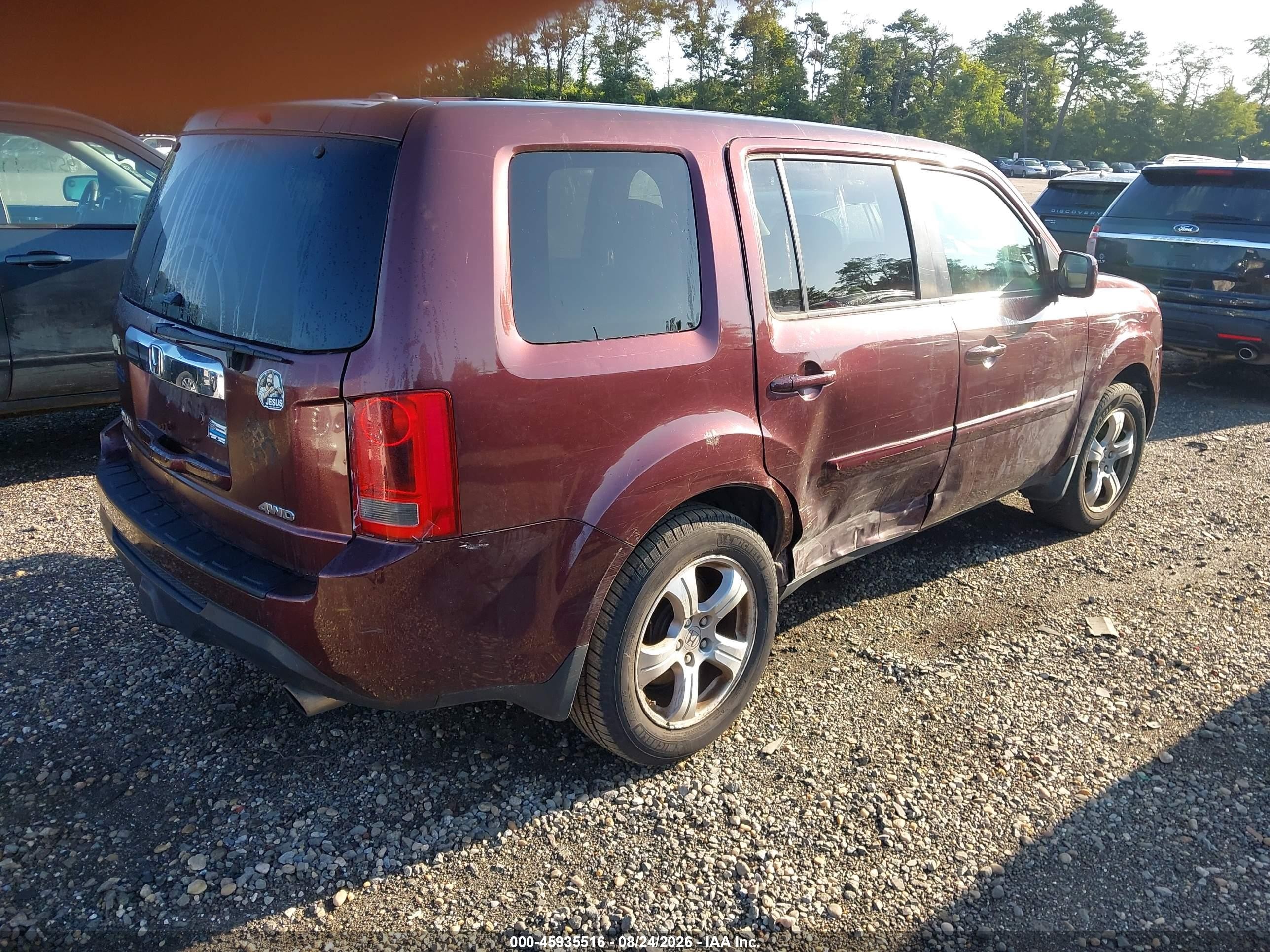 2013 Honda Pilot Ex-l Red vin: 5FNYF4H58DB053772
