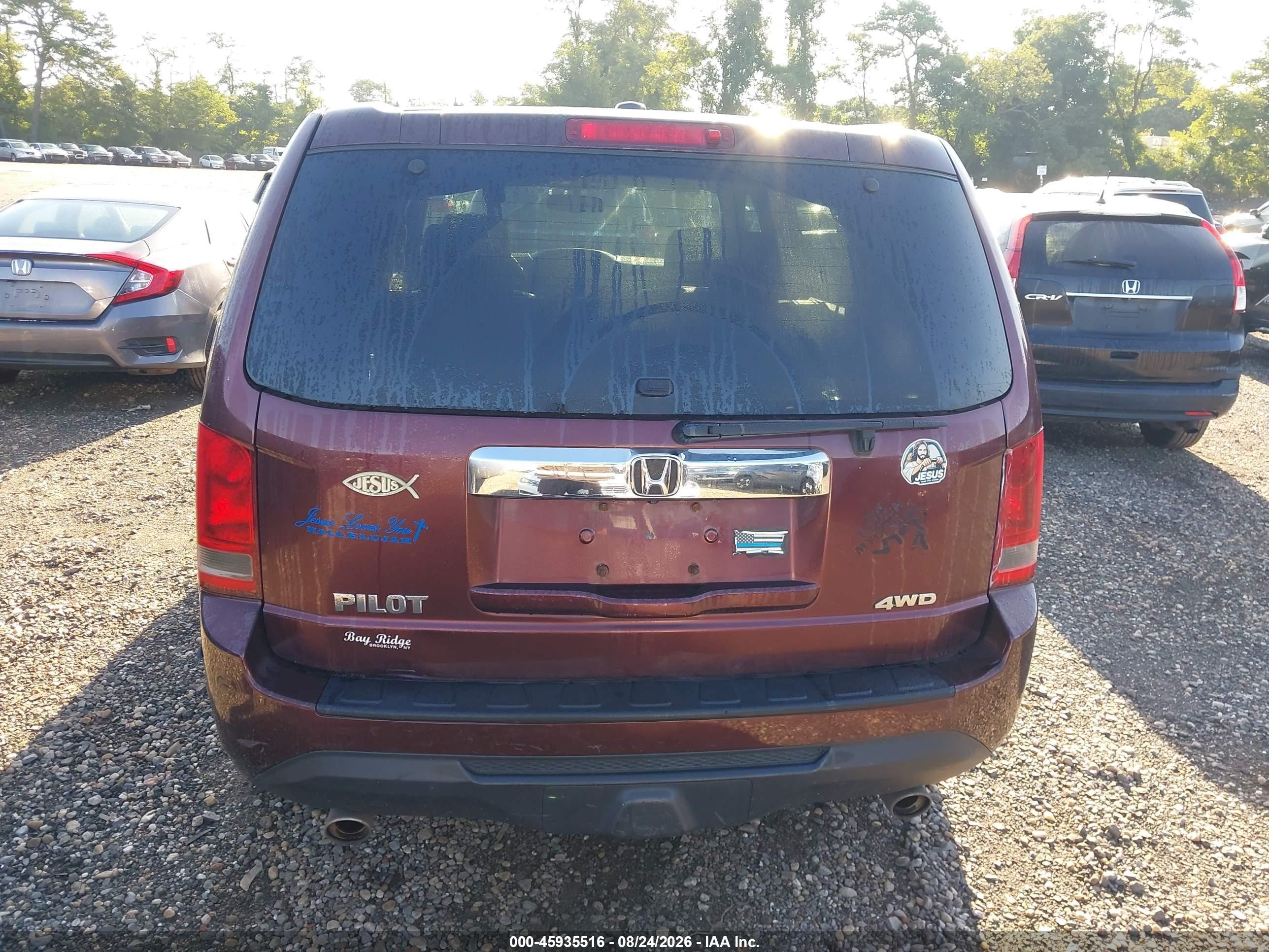 2013 Honda Pilot Ex-l Red vin: 5FNYF4H58DB053772