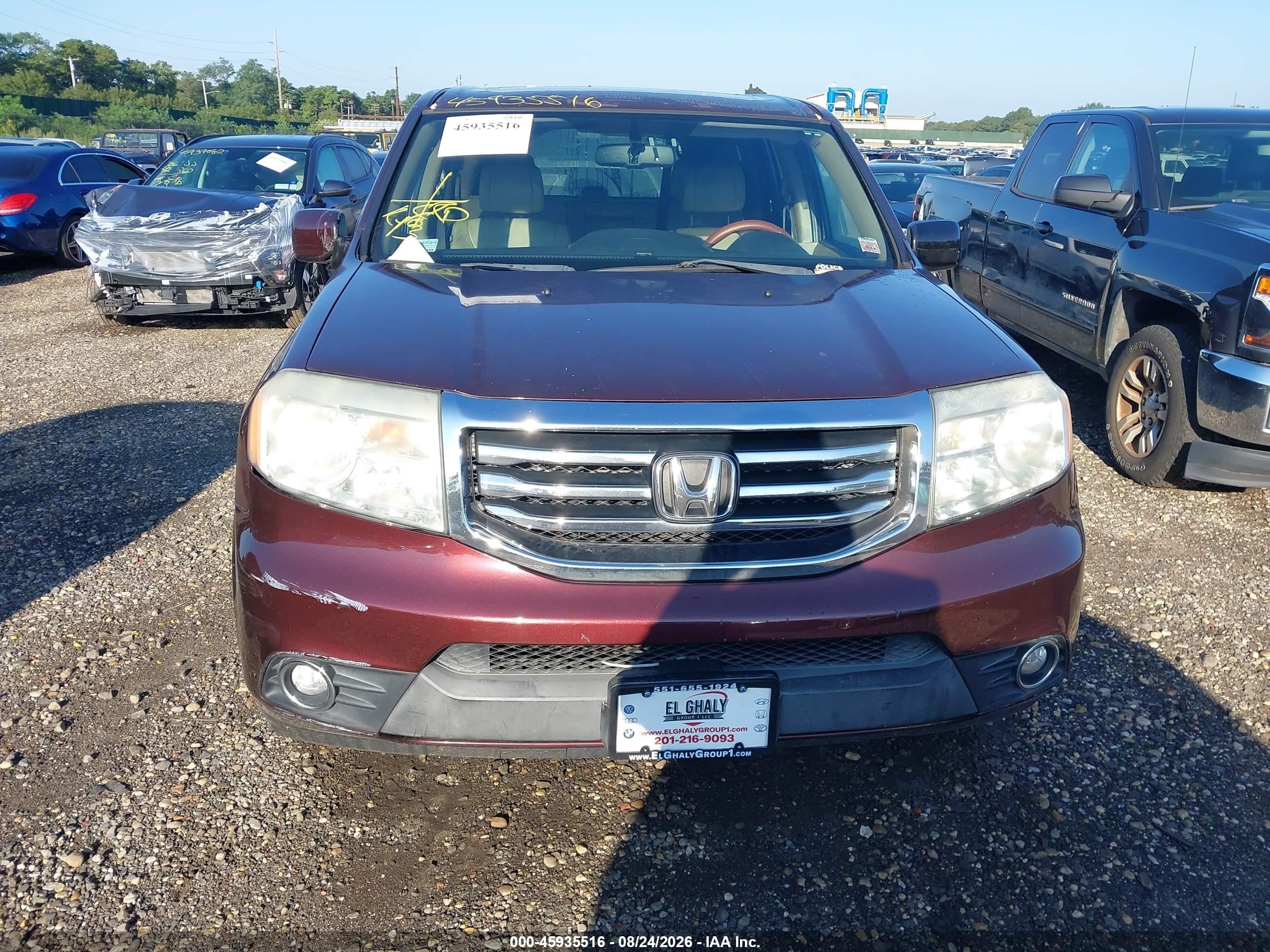 2013 Honda Pilot Ex-l Red vin: 5FNYF4H58DB053772