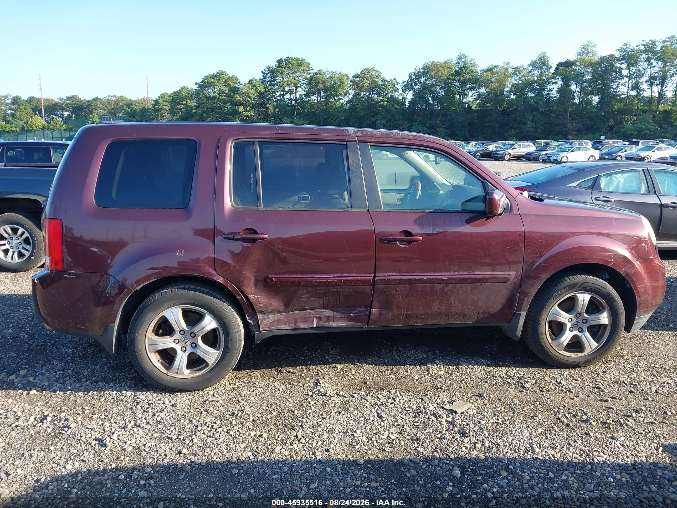 2013 Honda Pilot Ex-l Red vin: 5FNYF4H58DB053772