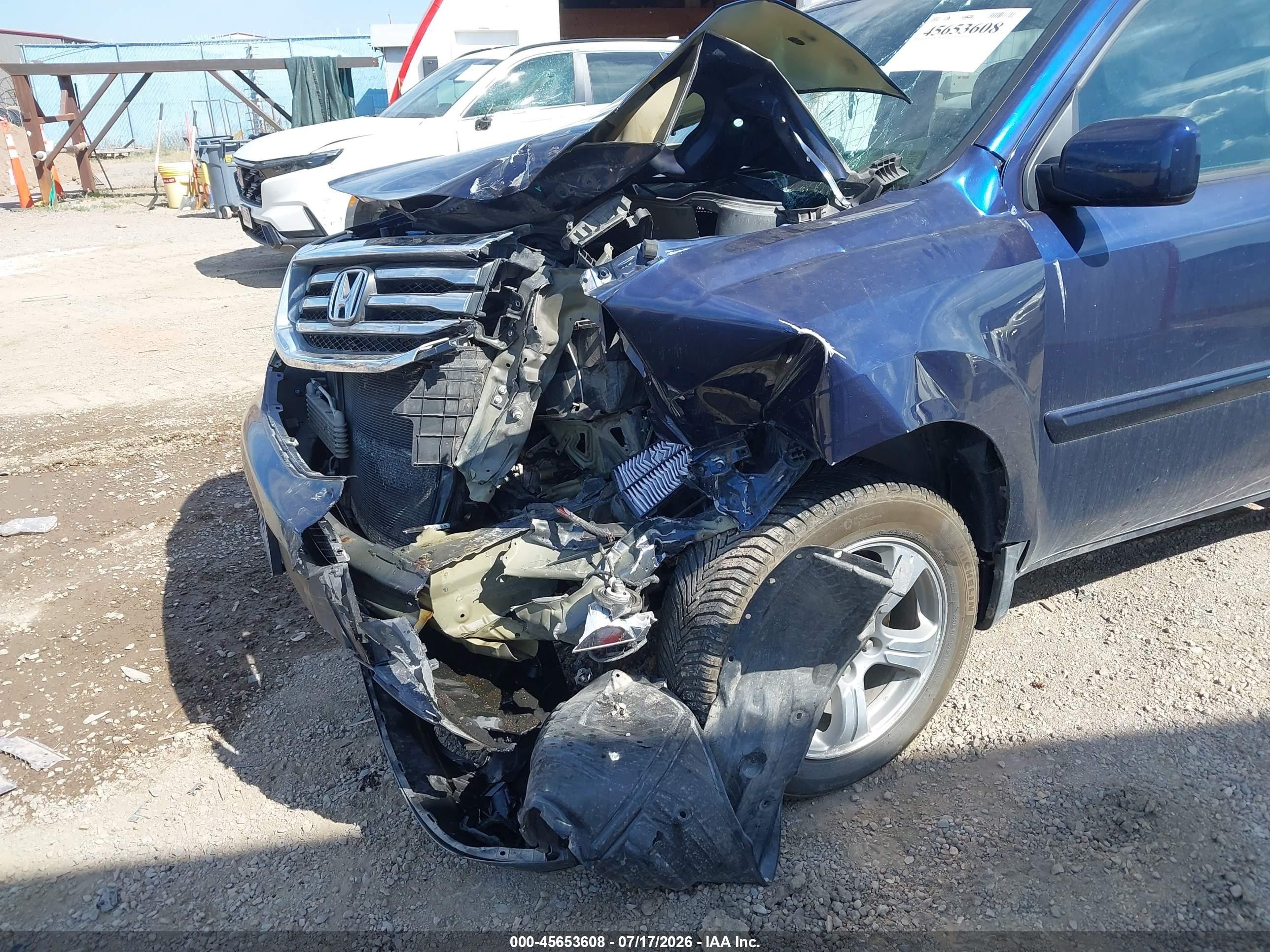 2013 Honda Pilot Ex-l Blue vin: 5FNYF4H58DB055456