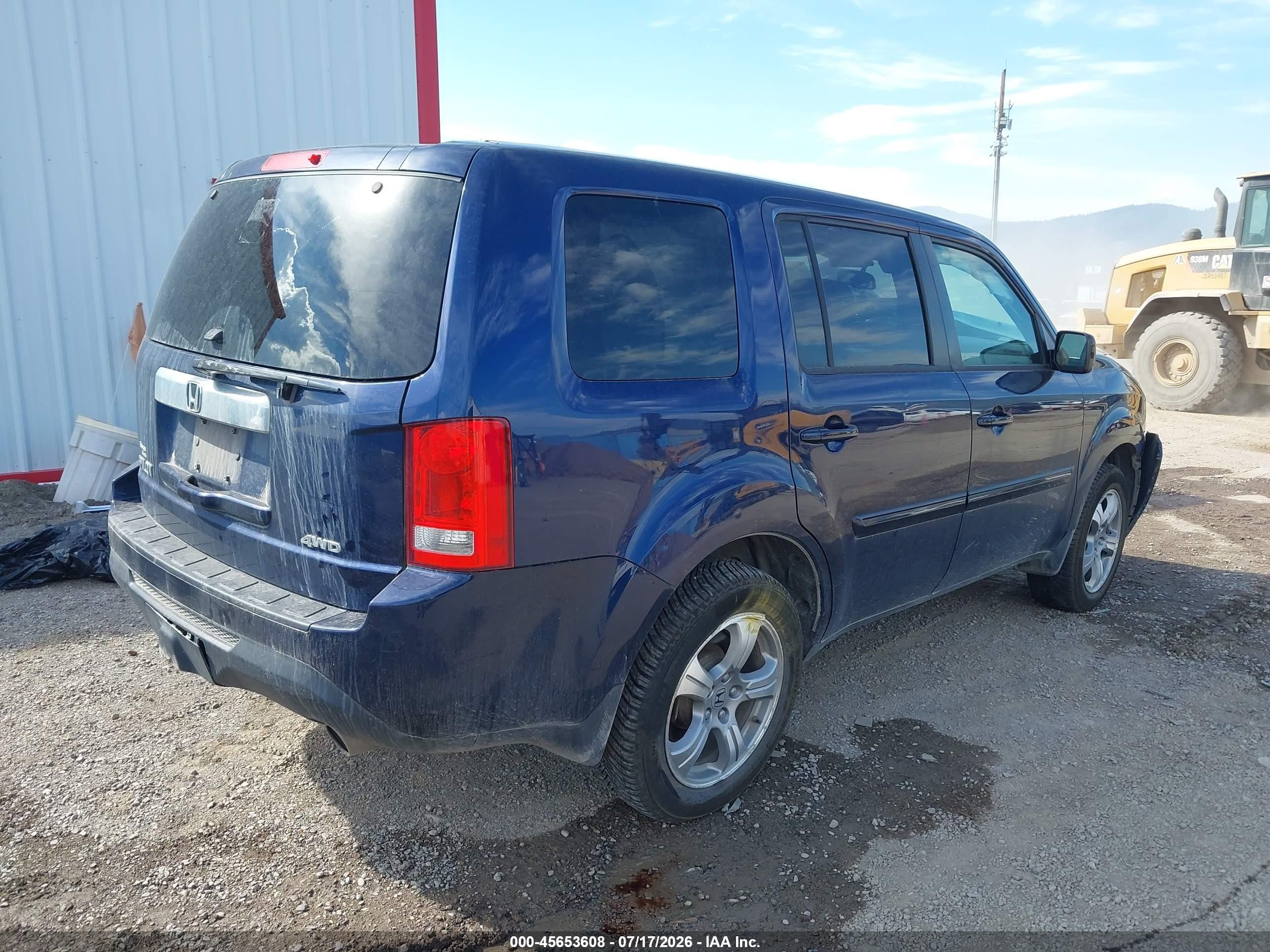 2013 Honda Pilot Ex-l Blue vin: 5FNYF4H58DB055456