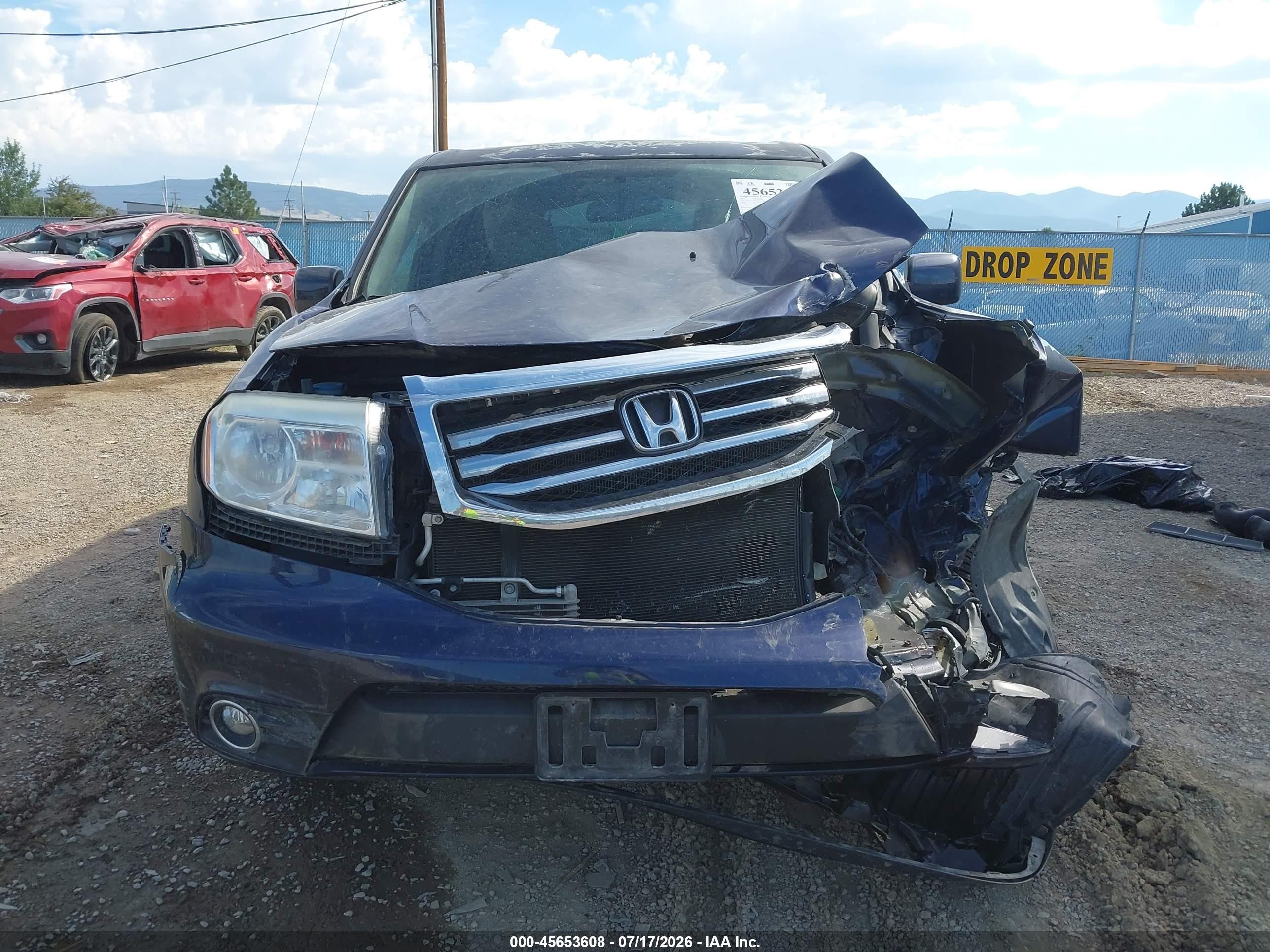 2013 Honda Pilot Ex-l Blue vin: 5FNYF4H58DB055456